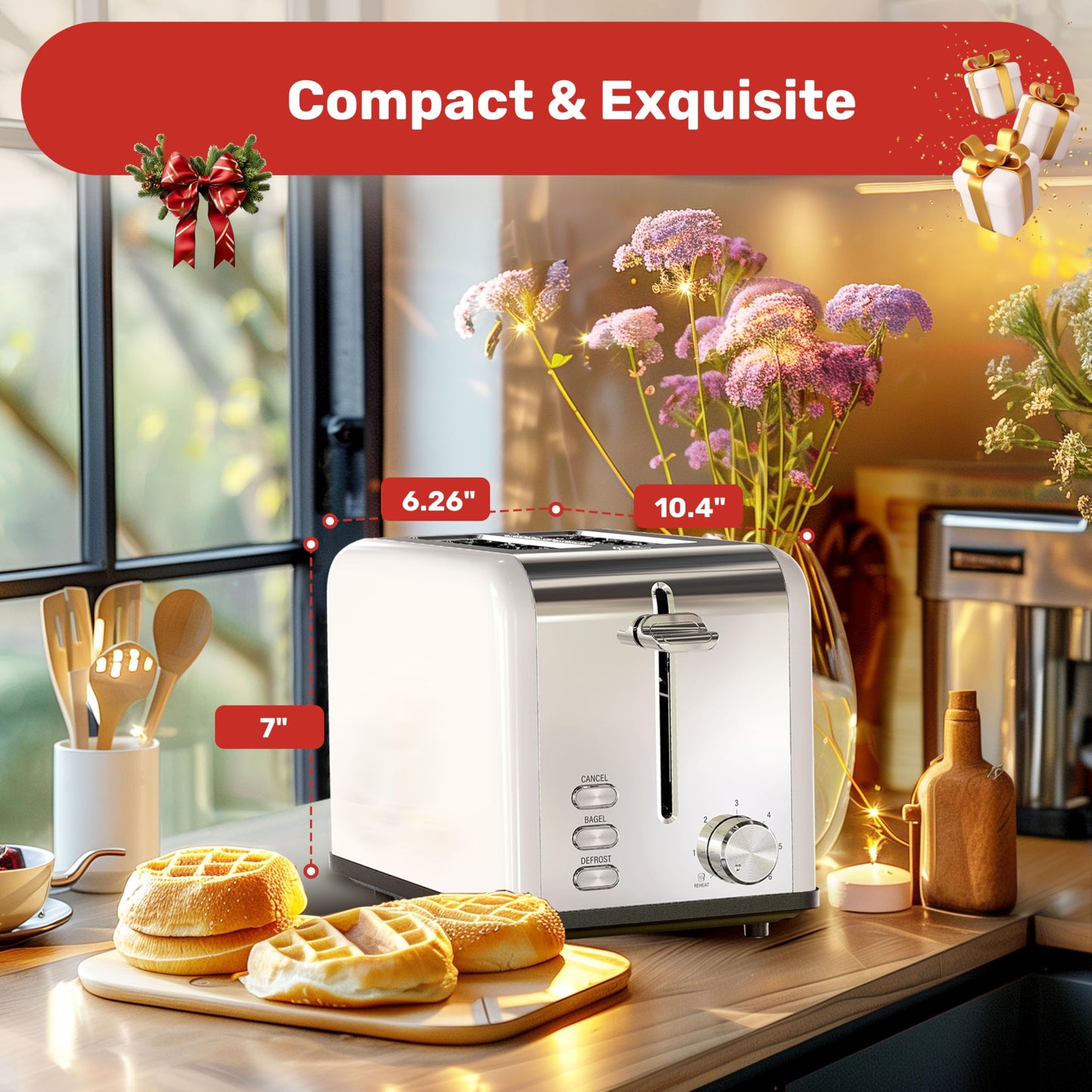 2-Slice Toaster with Extra Wide Slot & Functions