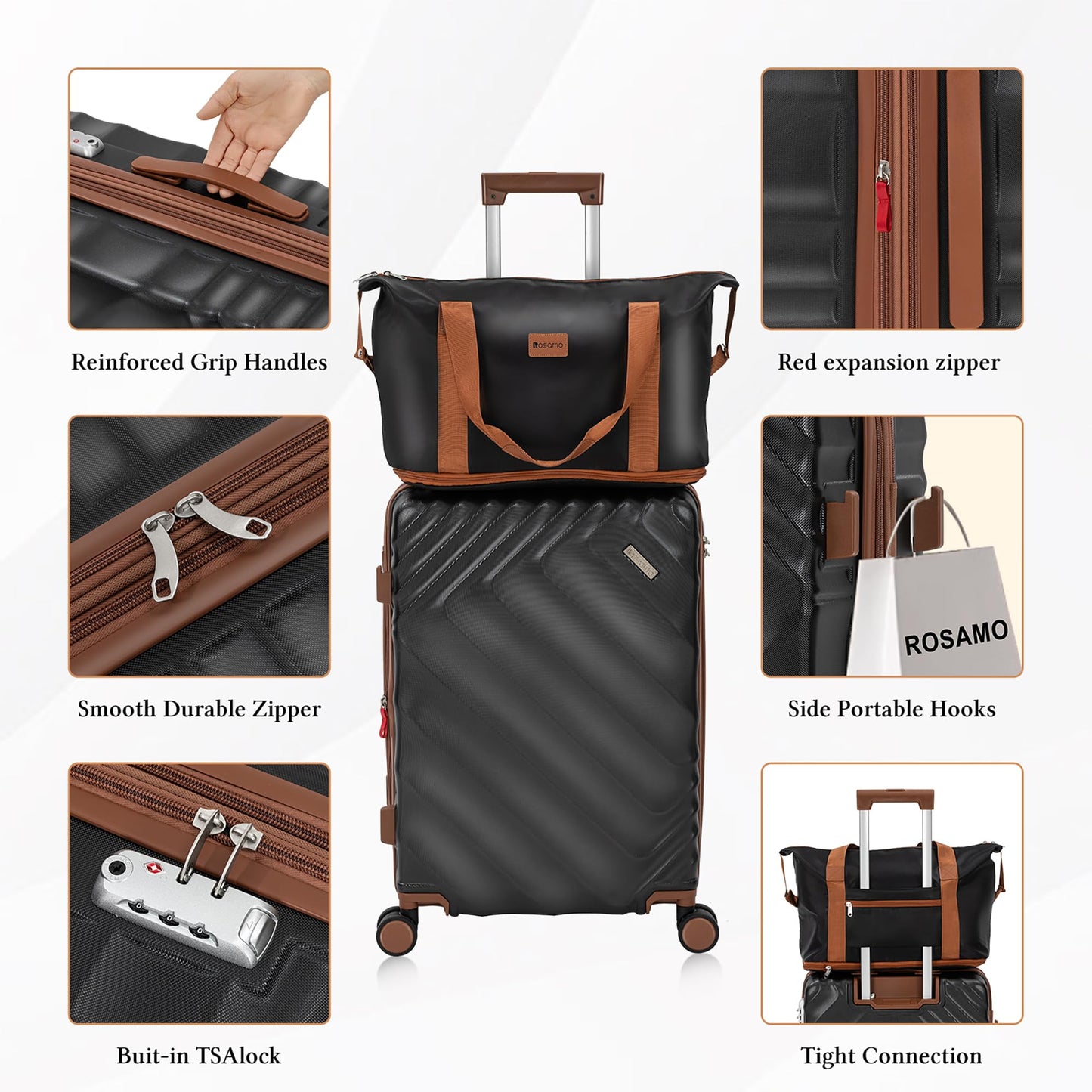 5-Piece Rosamo Expandable Luggage Set with Spinner Wheels