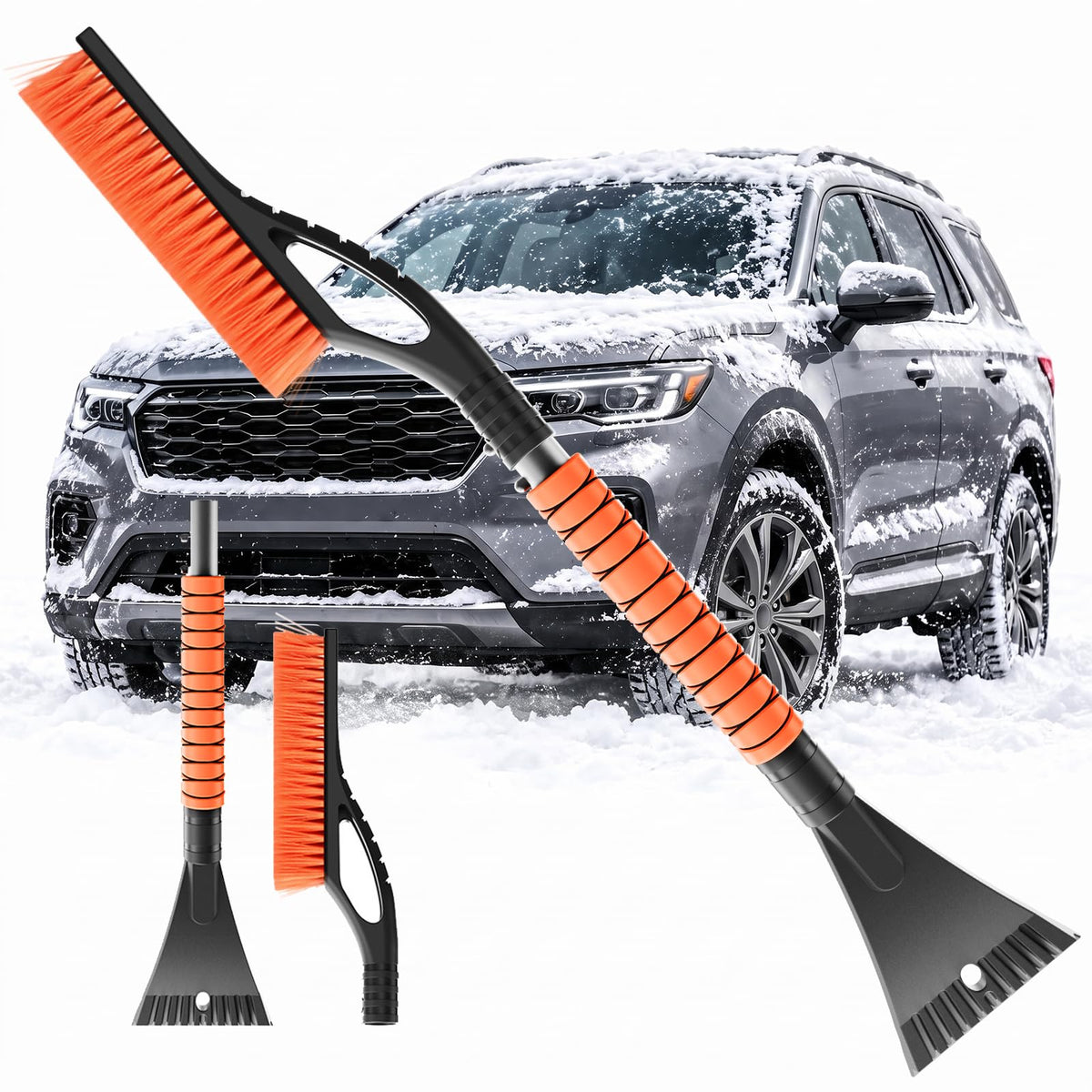 27-Inch Detachable Snow Brush and Ice Scraper