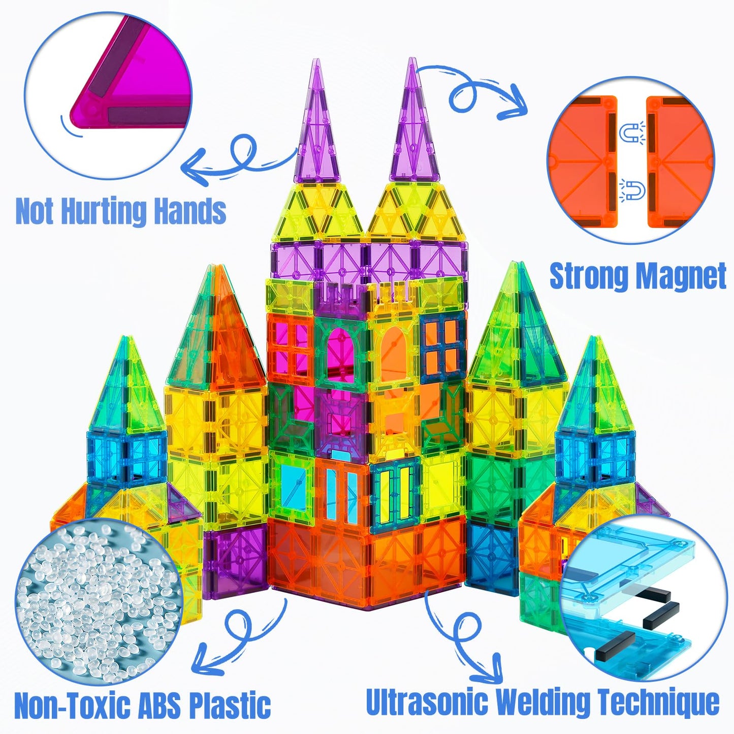 Bmag 130PCS Magnetic Building Blocks for Kids