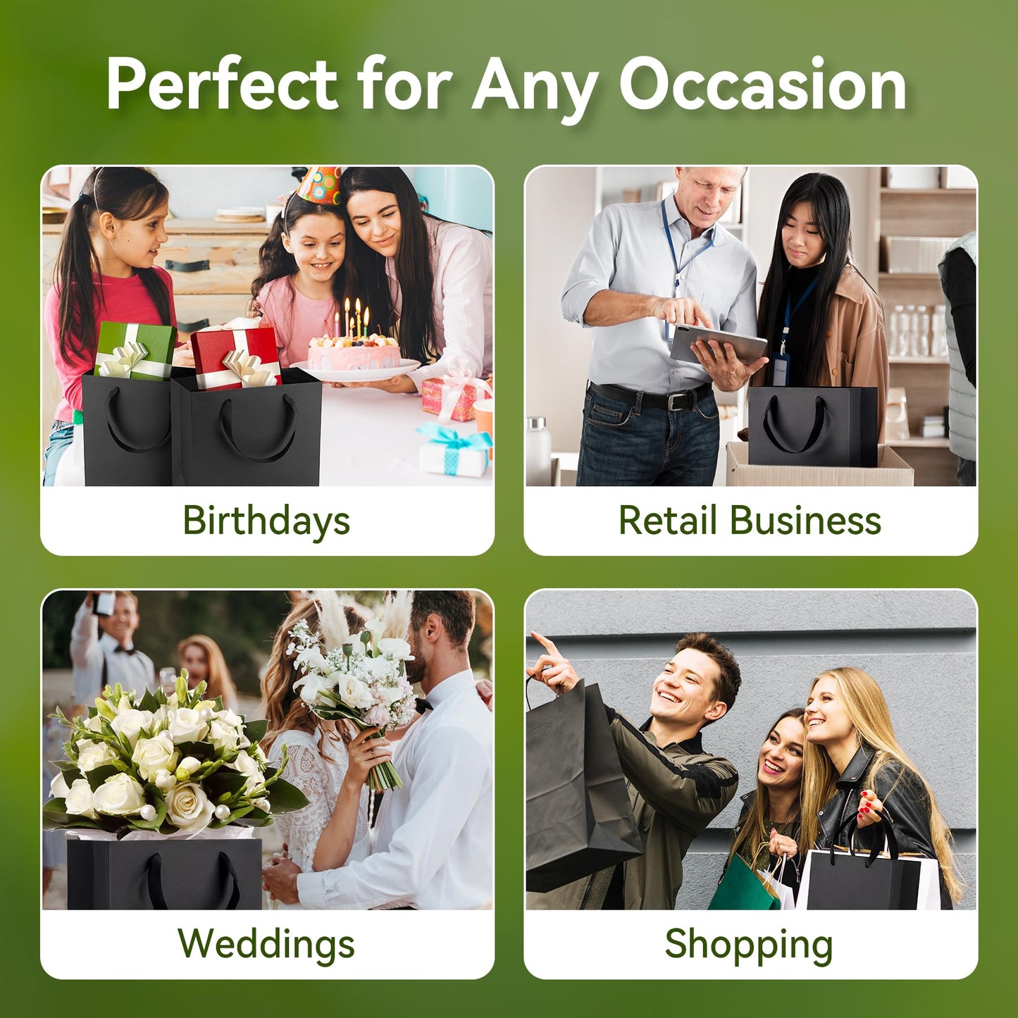 6 Pcs Kraft Paper Gift Bags for Parties