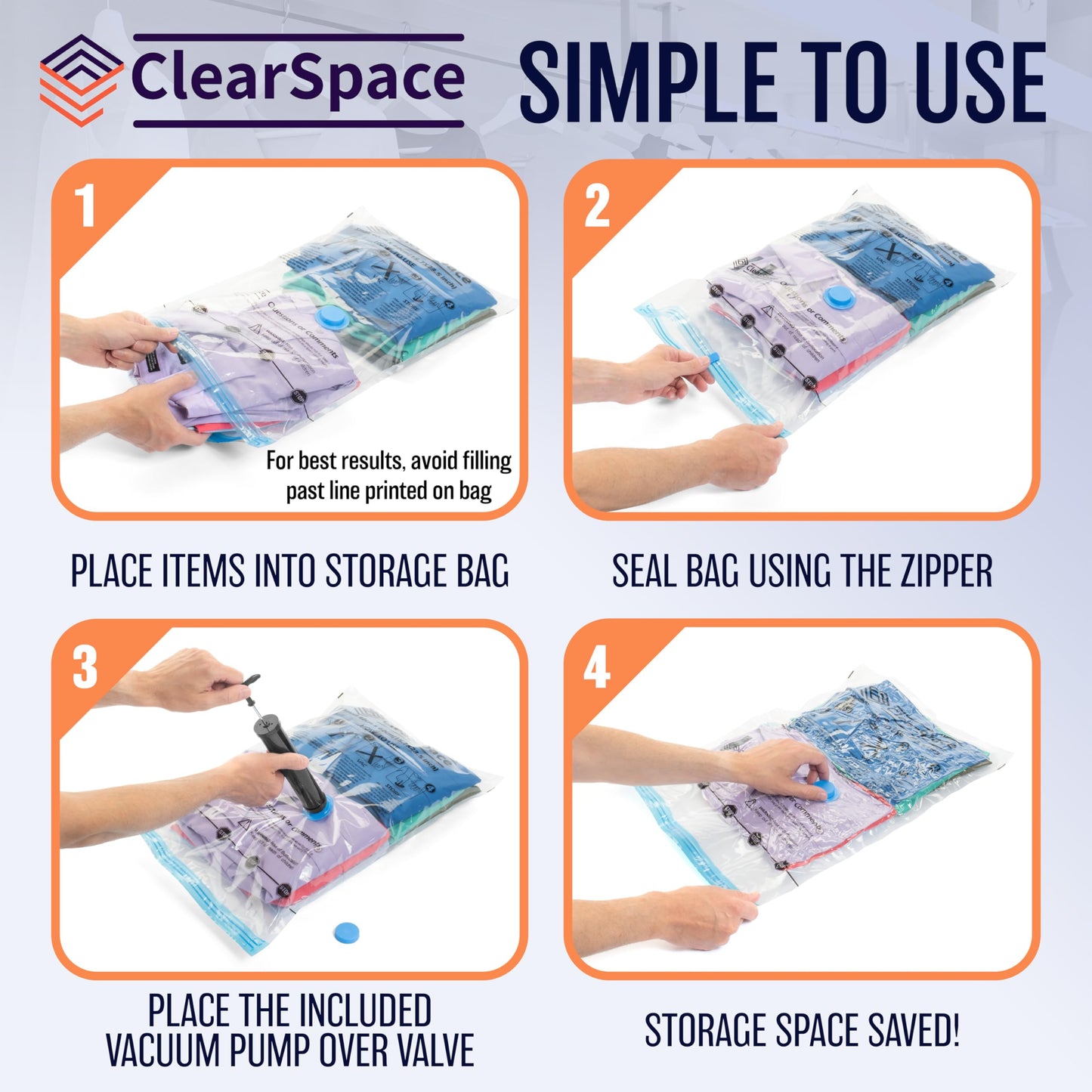 20 Pack Vacuum Seal Bags for Clothes Storage