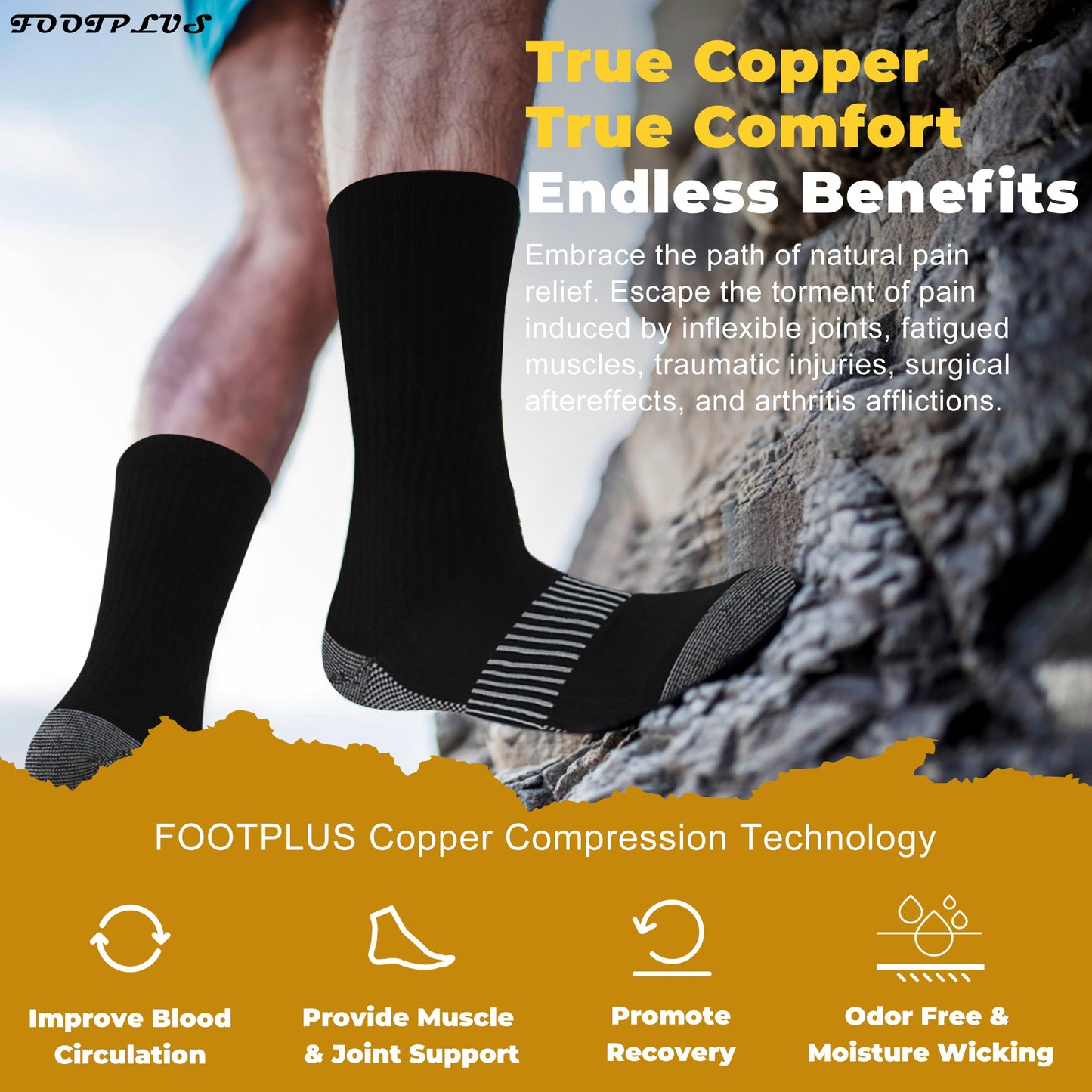 Copper Infused Thermal Hiking Socks for Men Women