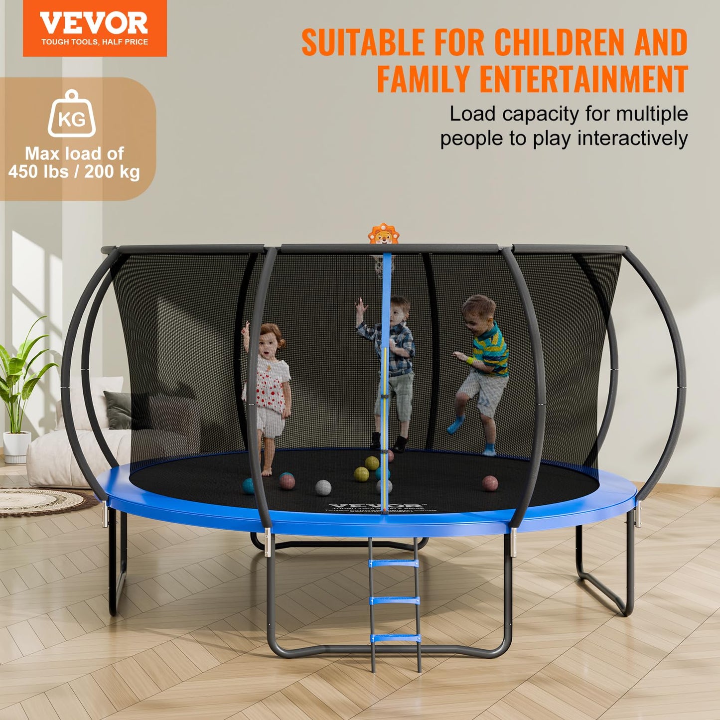 VEVOR 14FT Trampoline with Enclosure and Ladder