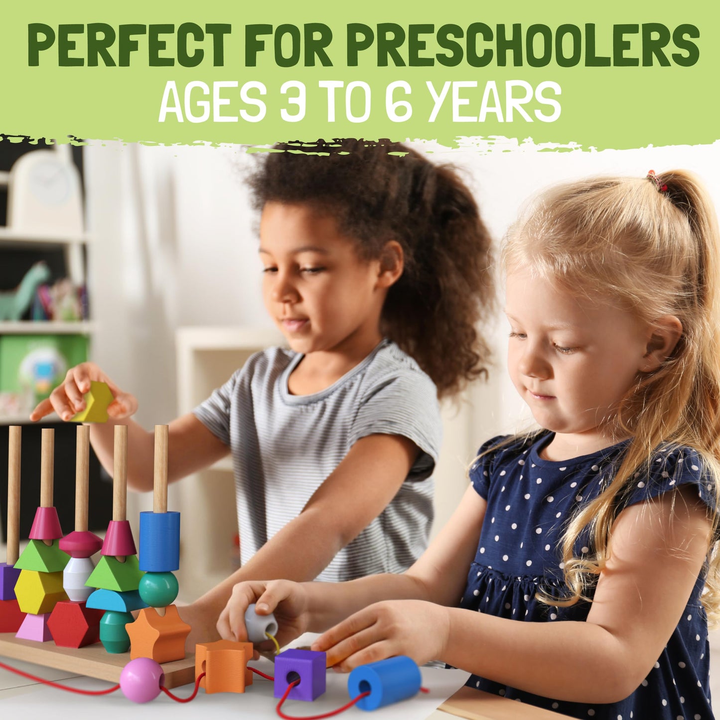 Montessori Wooden Bead Toy for Toddlers