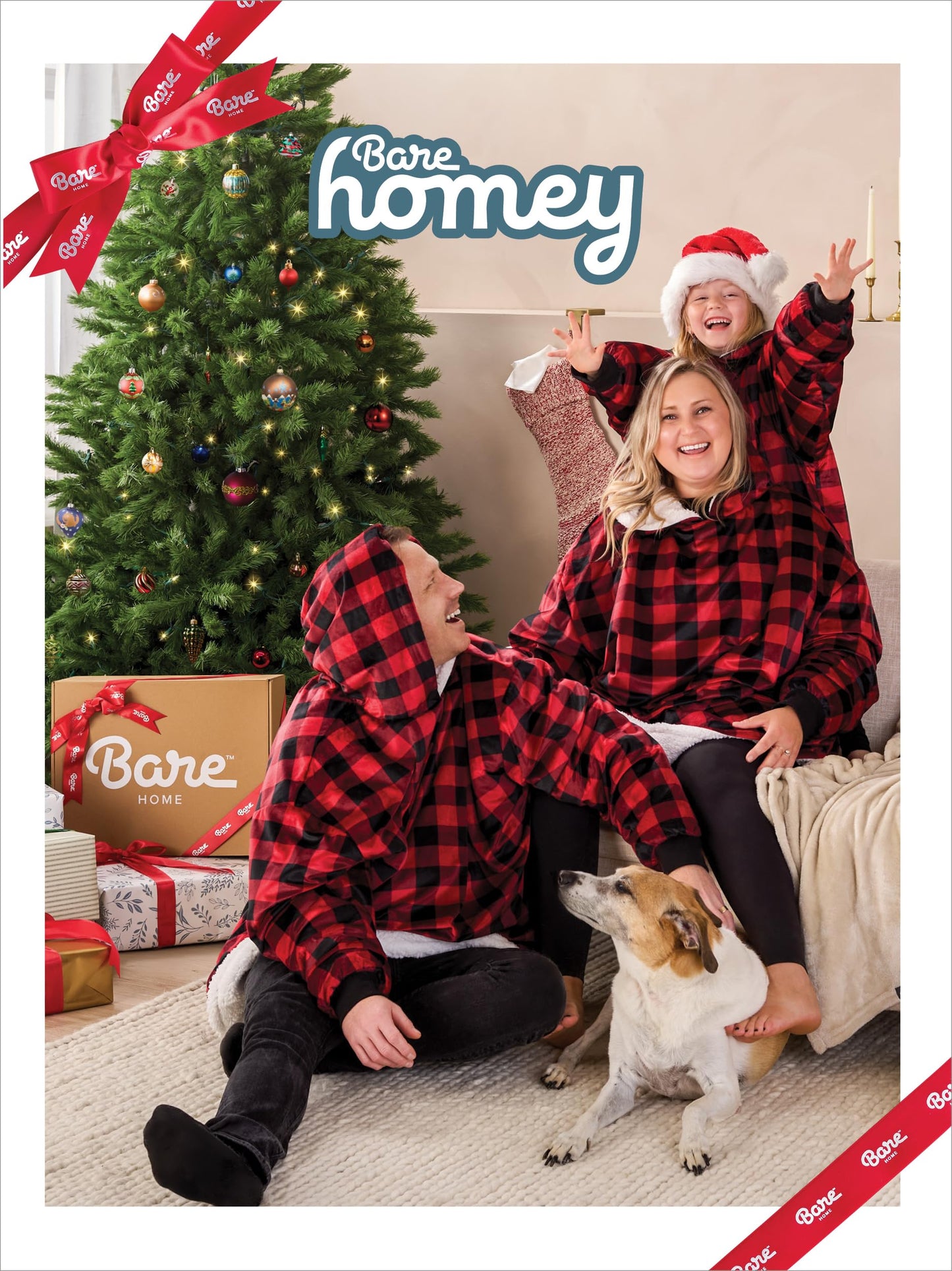 Bare Home Kids Wearable Fleece Blanket Hoodie