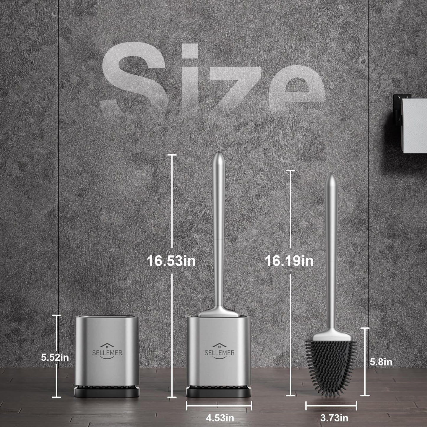 Toilet Brush Set with Holder and Flexible Head