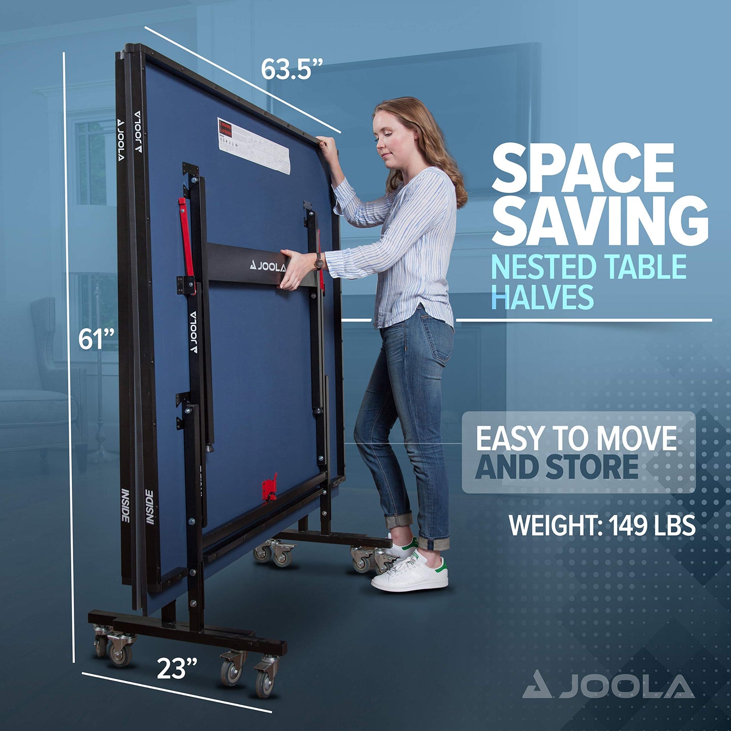 JOOLA Indoor Ping Pong Table with Quick Clamp Net