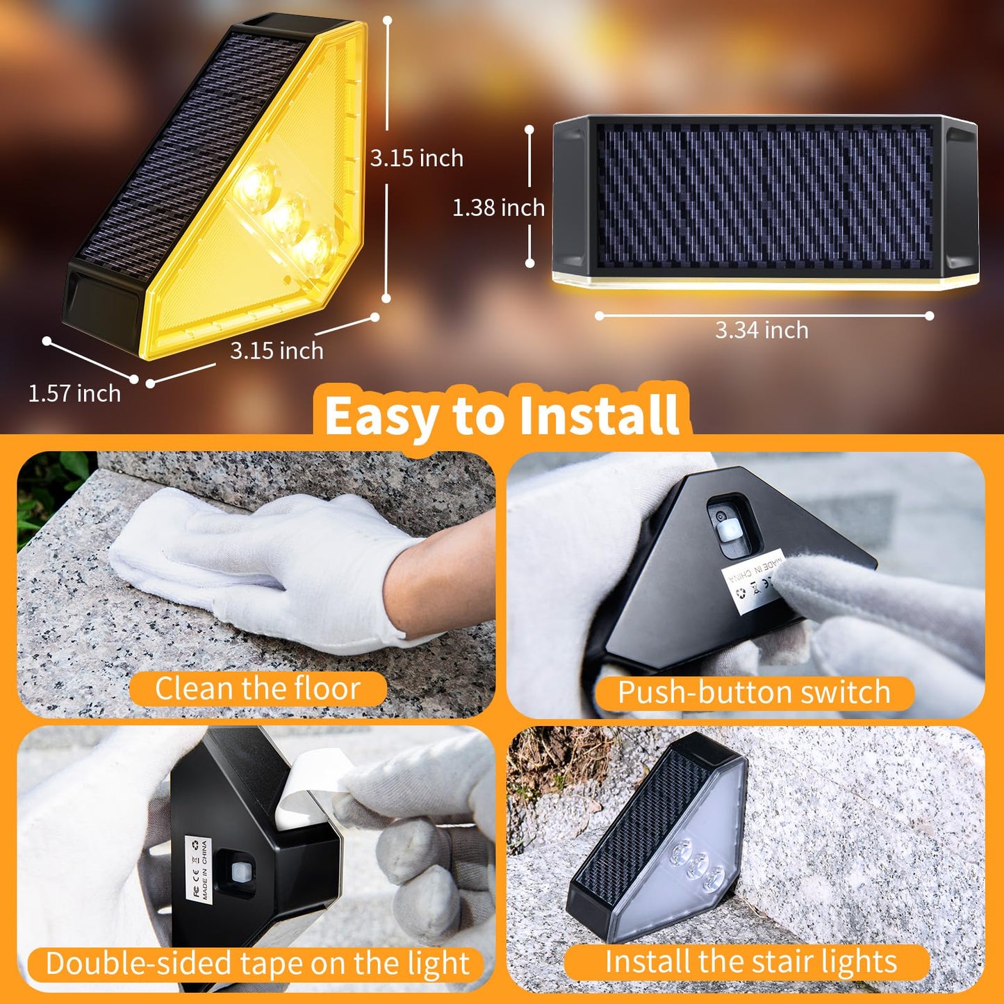 KINKAI Solar Step Lights, 10 Pack Outdoor Lighting