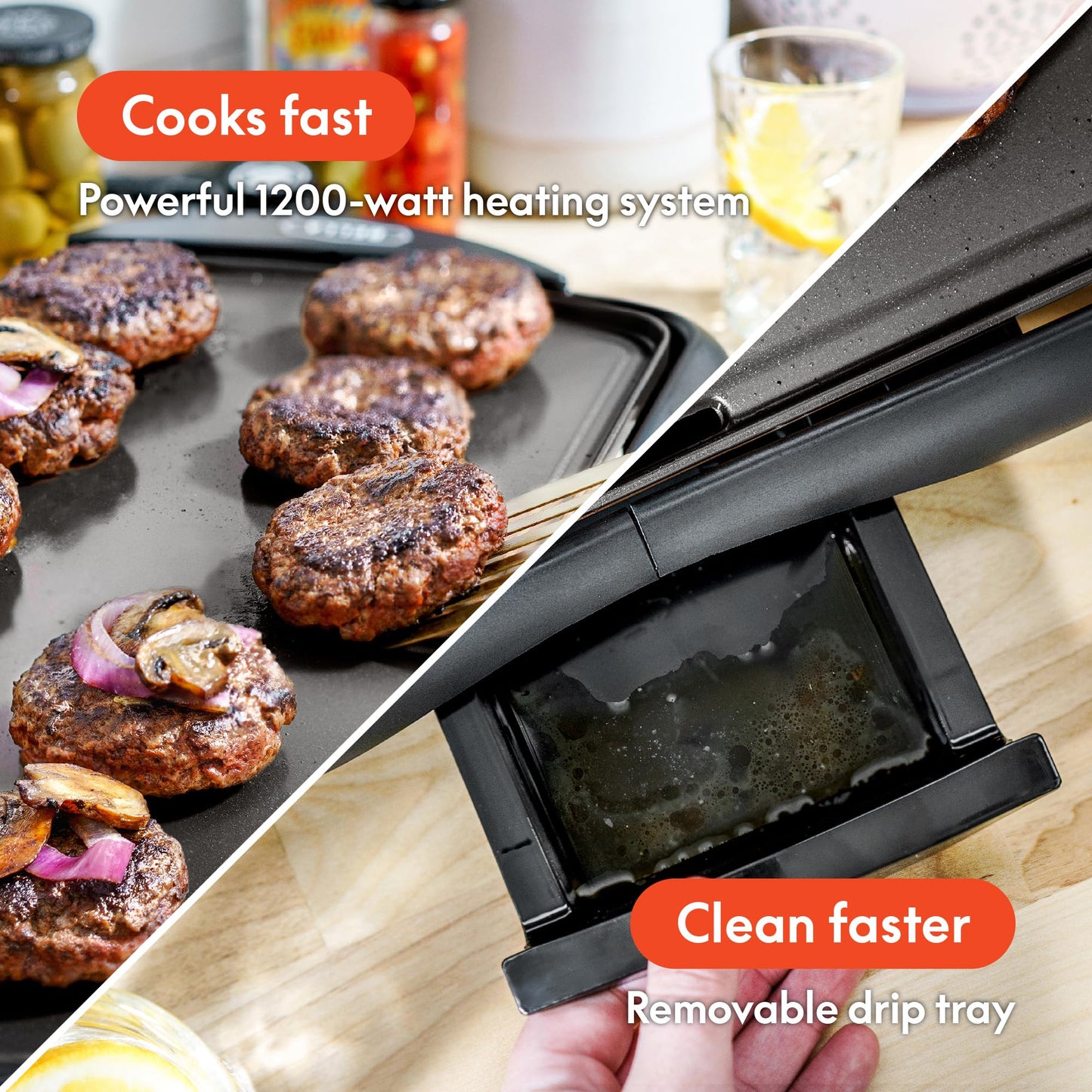 BELLA Electric Griddle with Removable Probe