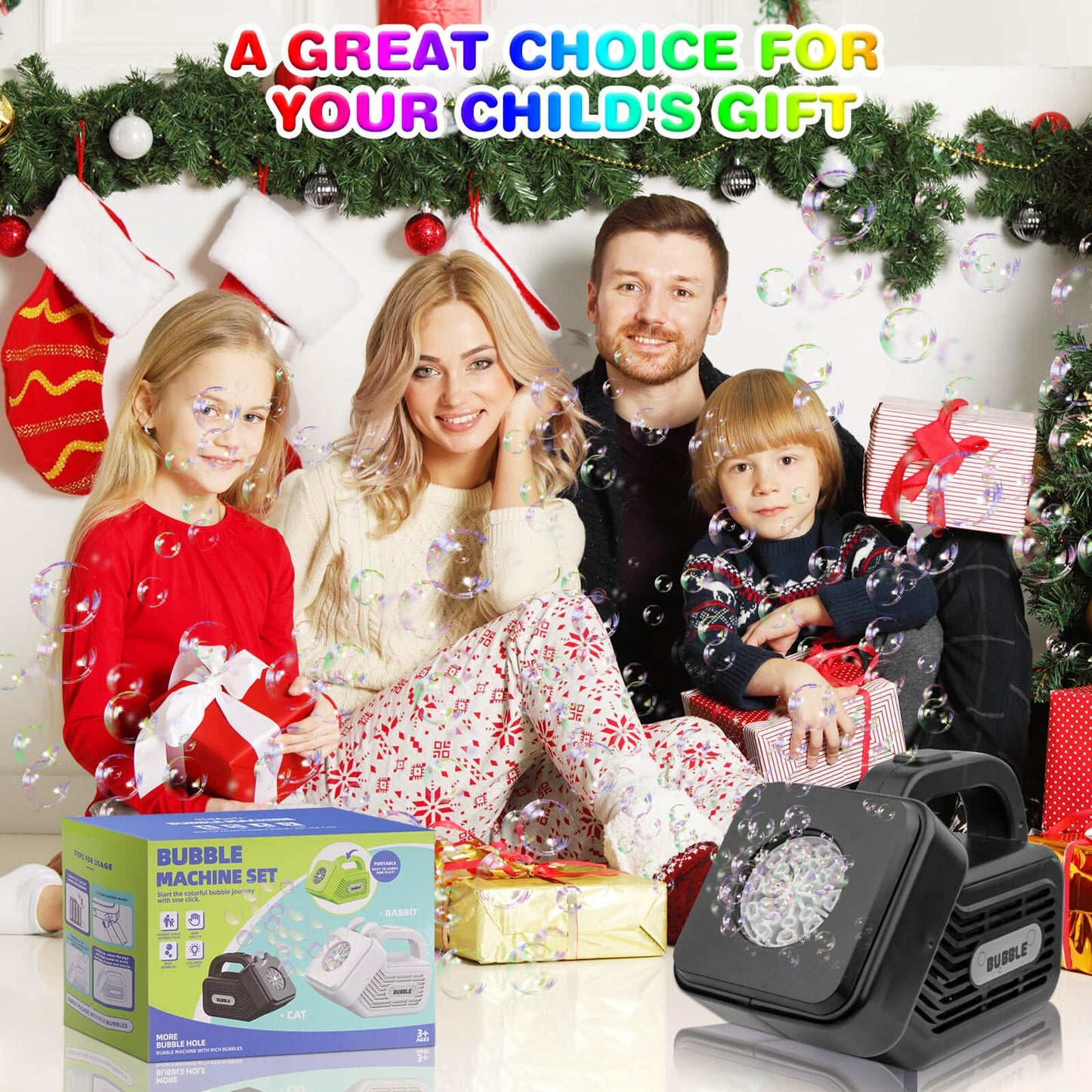 Bubble Machine for Kids, Upgrade Automatic Bubble Machine Portable Bubble Maker Outdoor Bubble Machine for Dogs Pets, Electric Bubble Blower Machine for Parties, Birthday, Wedding, Camping