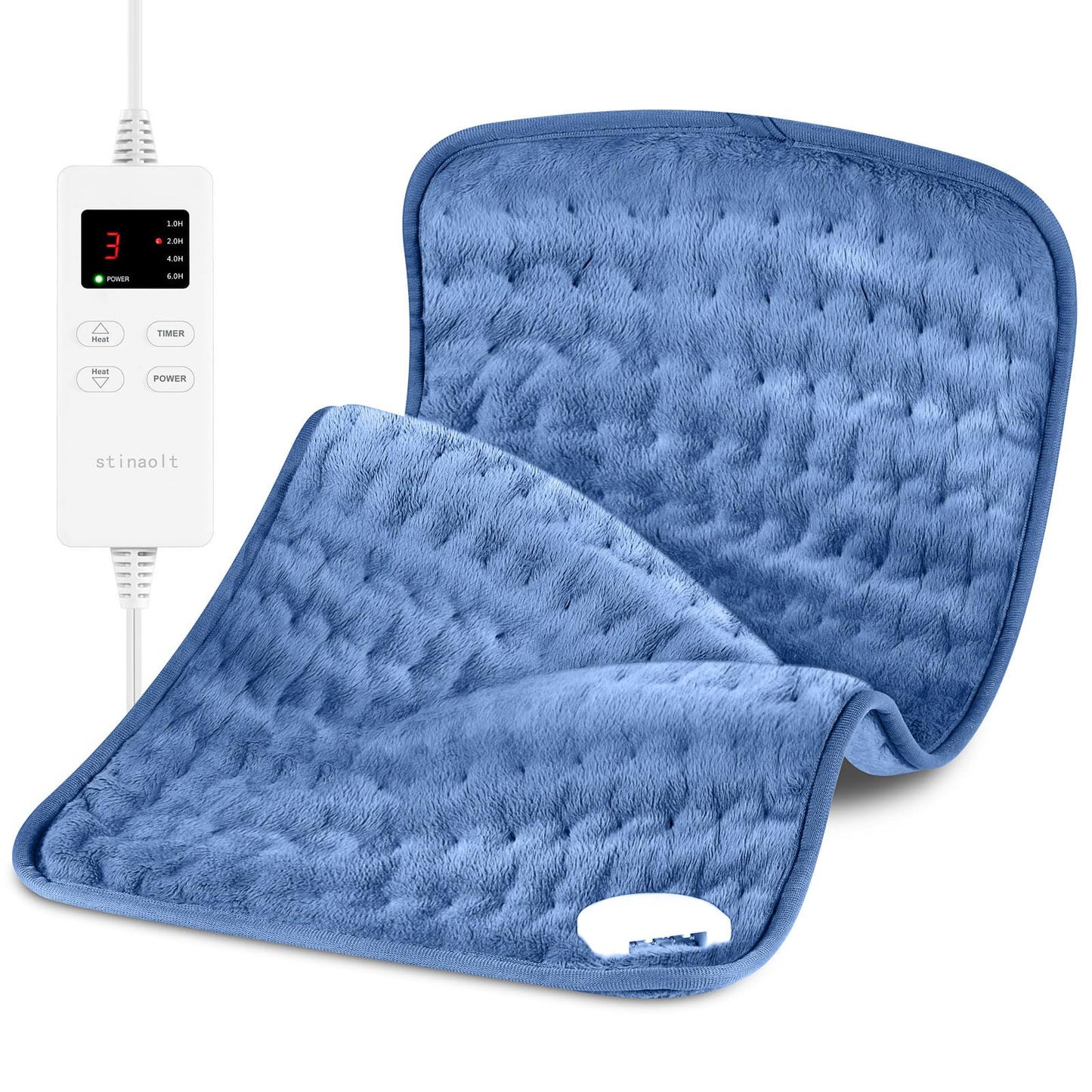 Heating Pad for Back, Heating Pad for Period Cramps with 6 Heat Settings & Timer, Portable Electric Heating Pads for Neck and Shoulders, Christmas Gifts for Women, Men, Blue…
