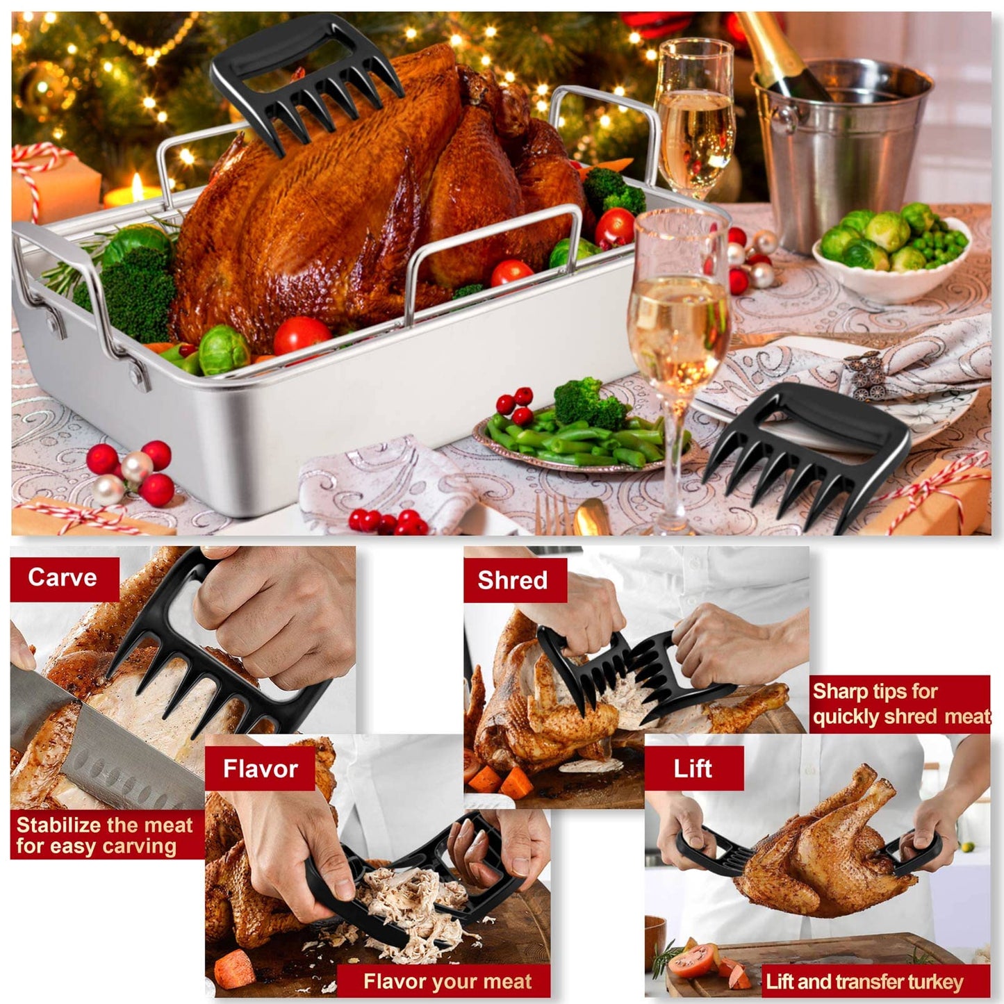 14-Inch Stainless Steel Roasting Pan Set