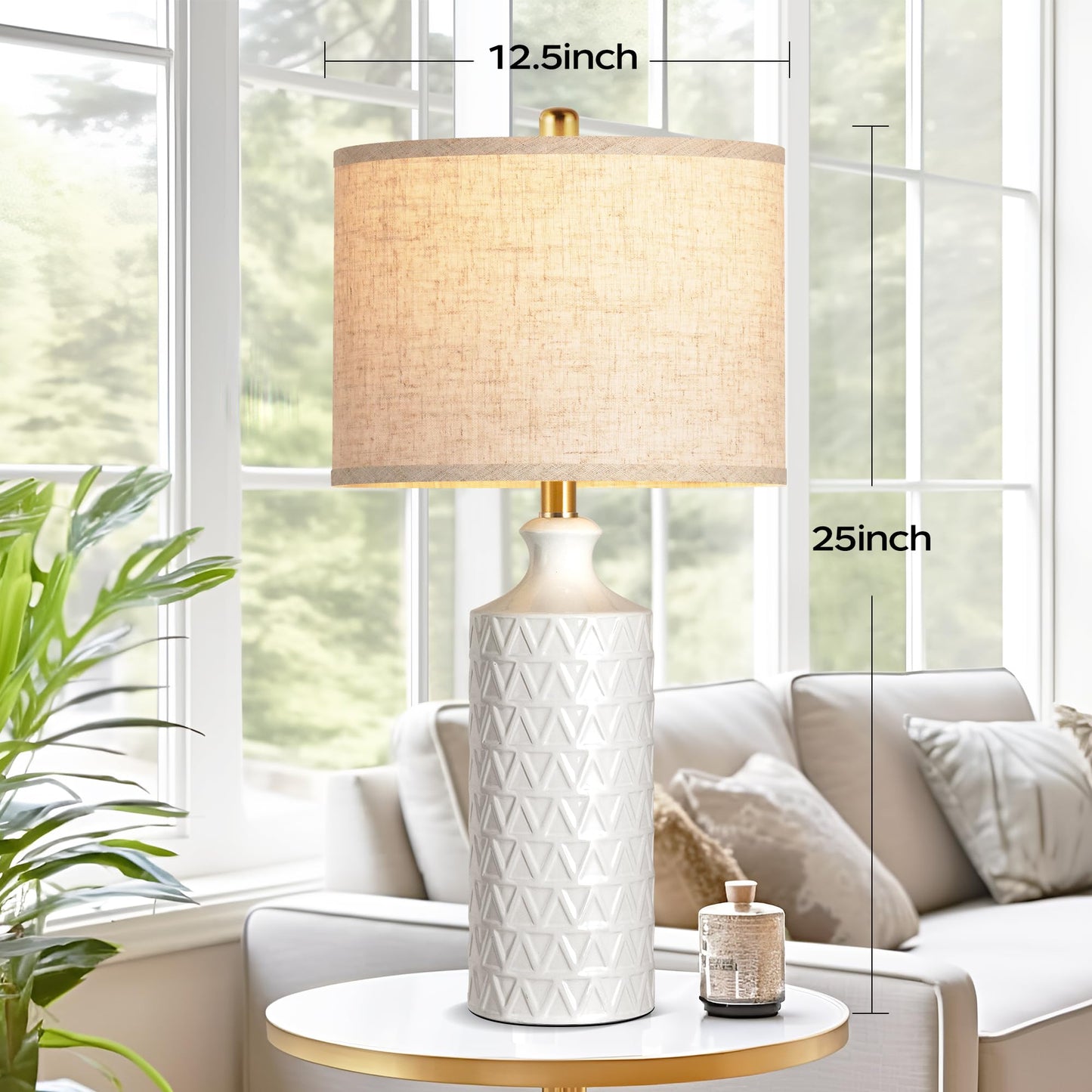 Farmhouse Ceramic Table Lamp Set of 2