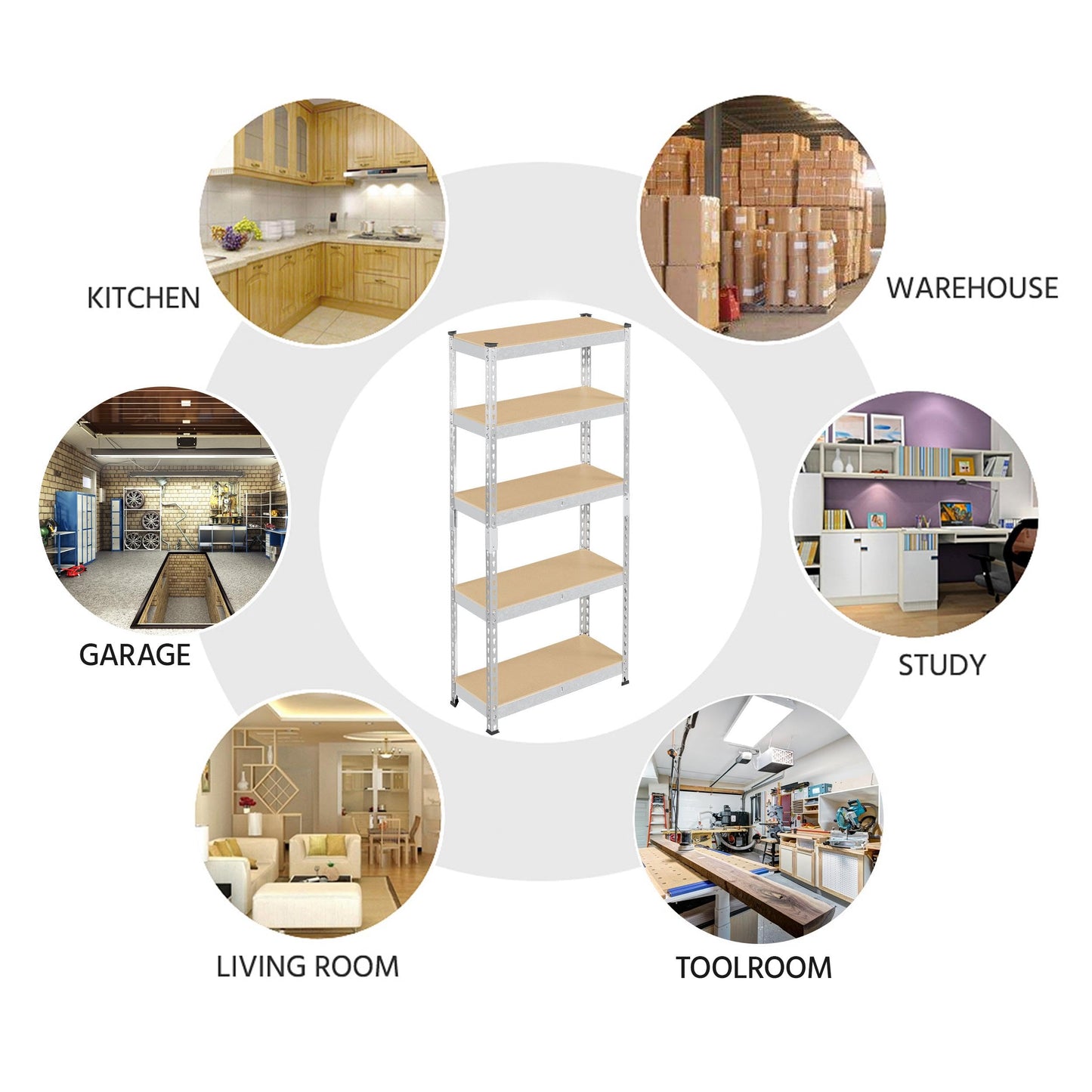 5-Tier Heavy Duty Garage Shelving Unit