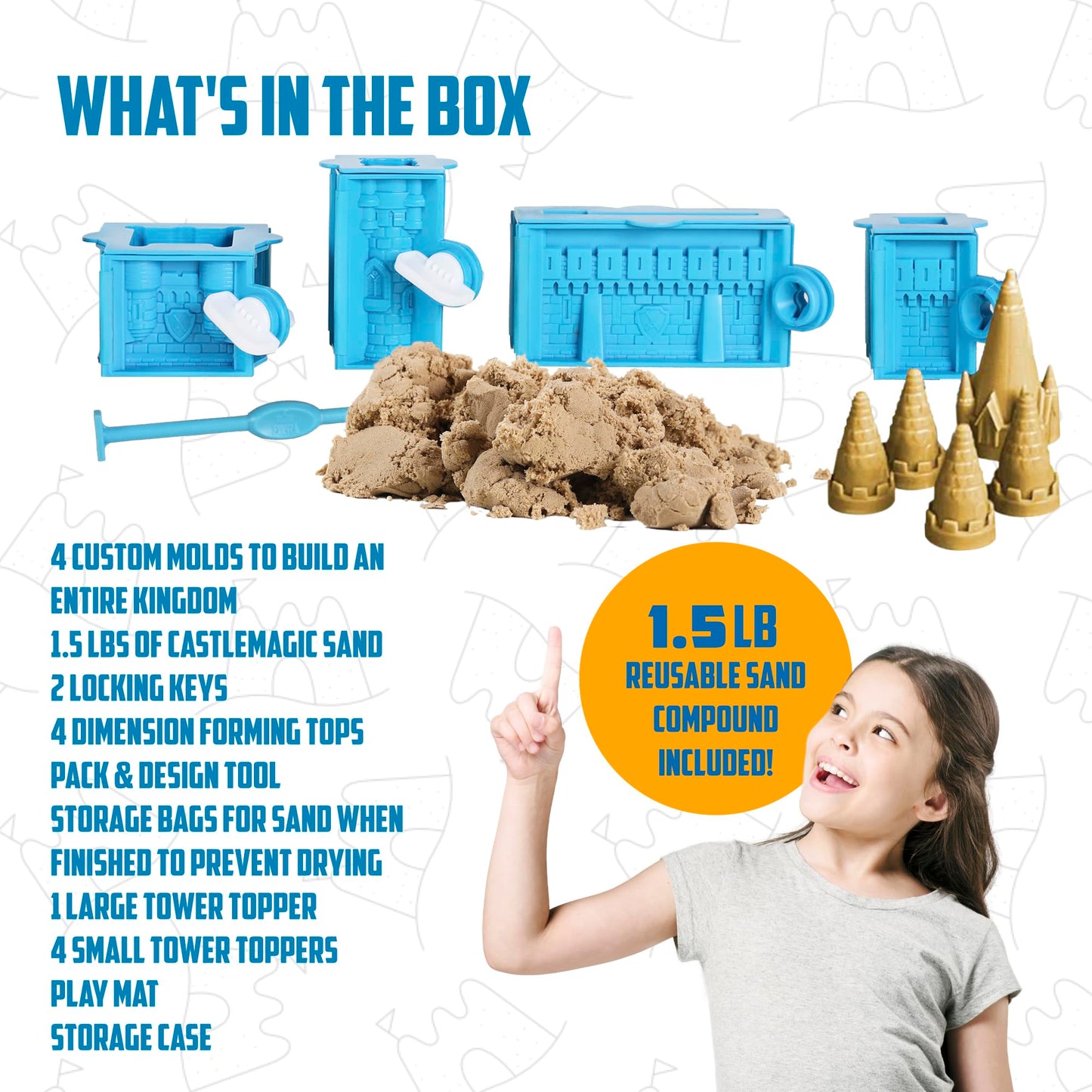 Indoor Sandcastle Play Kit with 20 Pieces