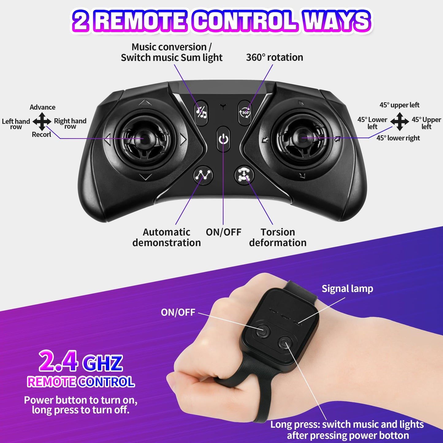 CANKETEC Gesture Sensing 4WD RC Stunt Car