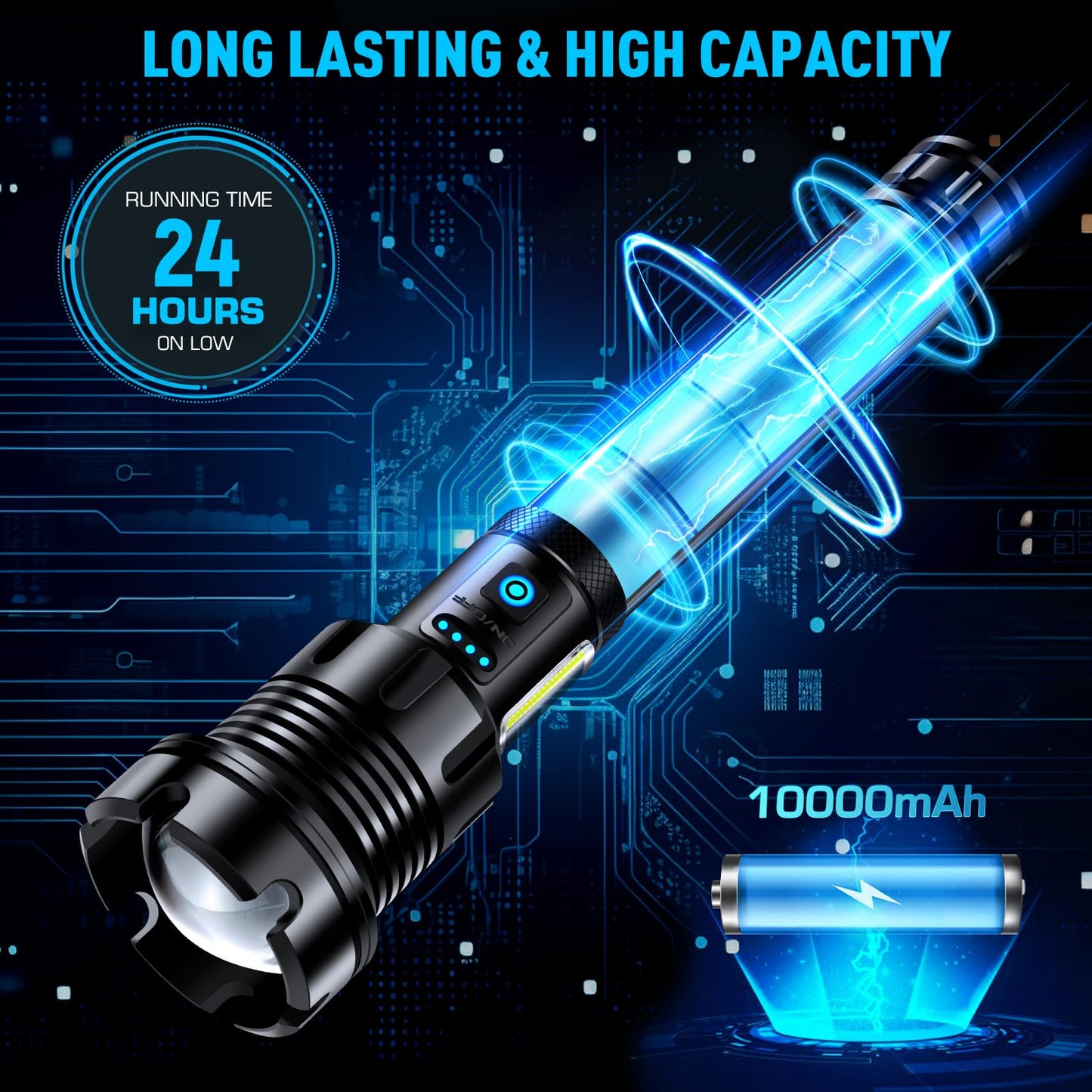 High Lumens Rechargeable Tactical Flashlight by ANKRA