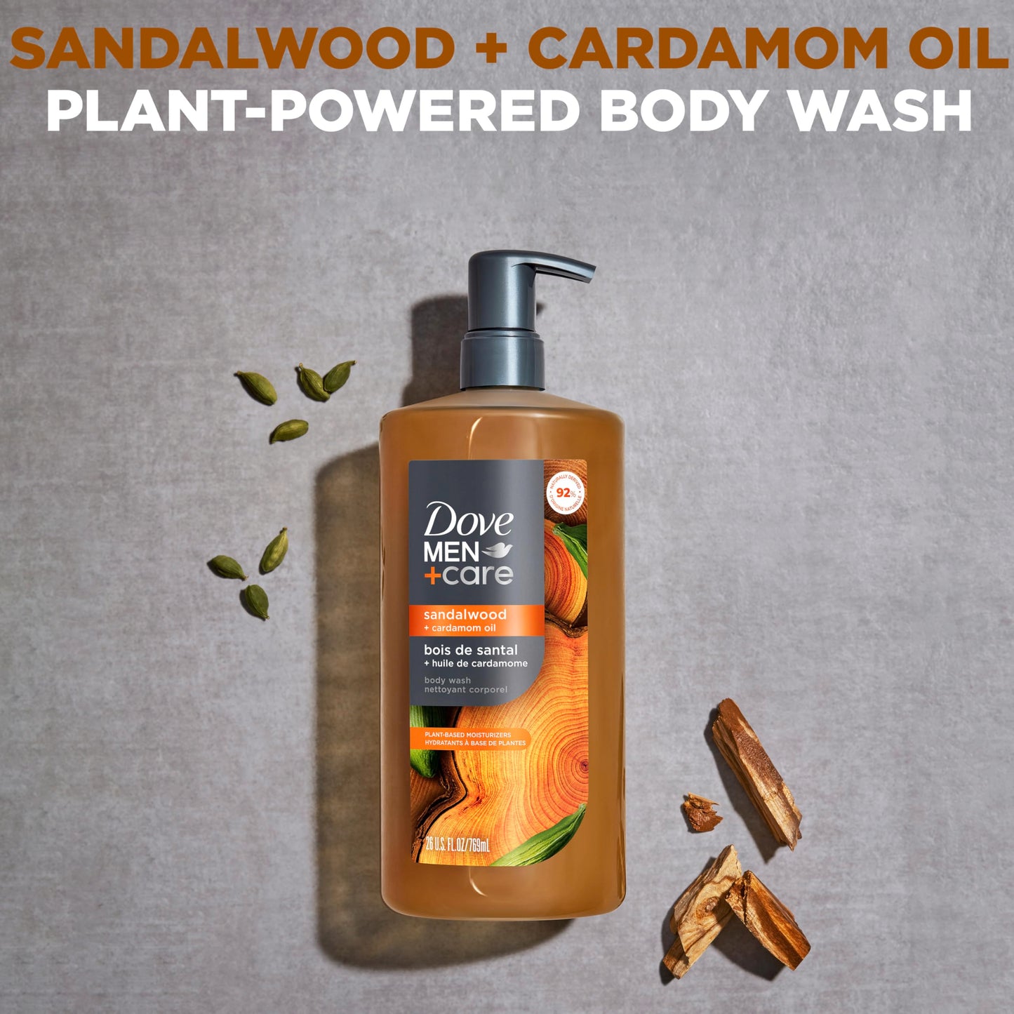 DOVE MEN + CARE Sandalwood Body Wash 26 oz