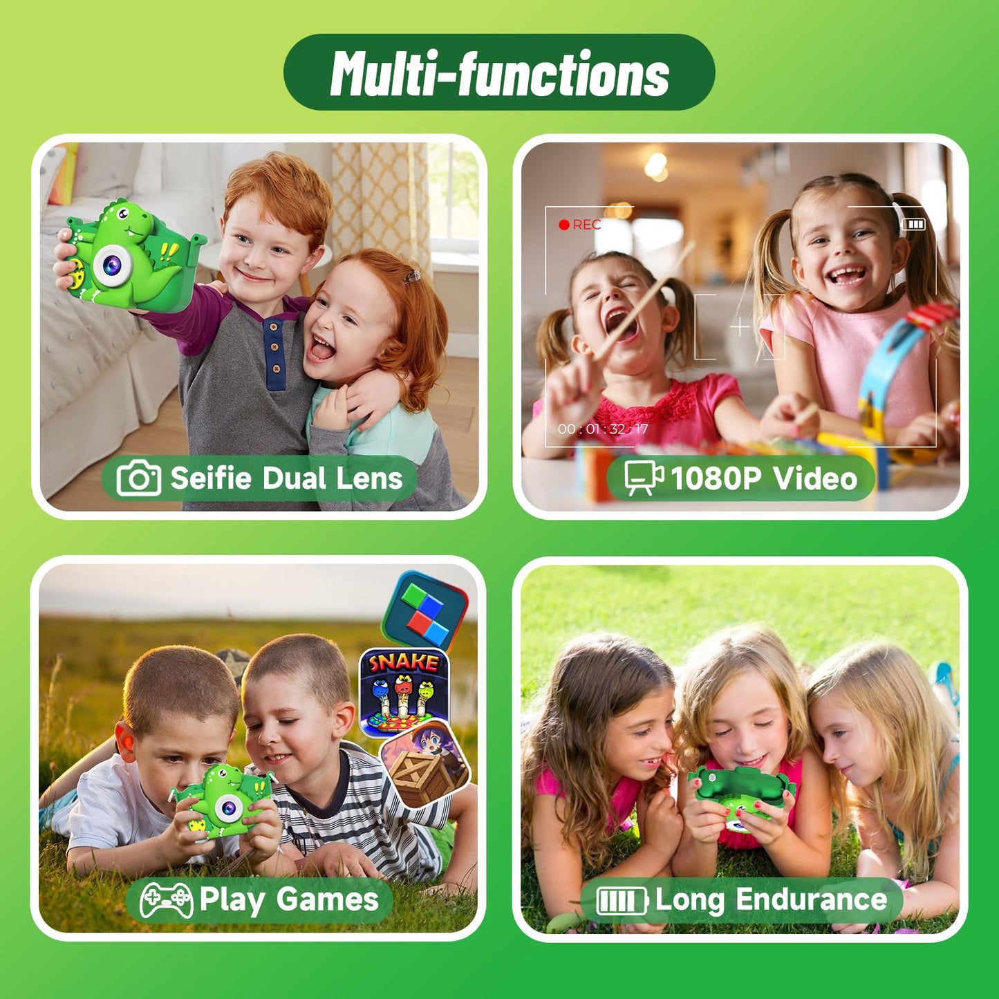 MindPal Kids 1080P HD Selfie Camera with SD Card