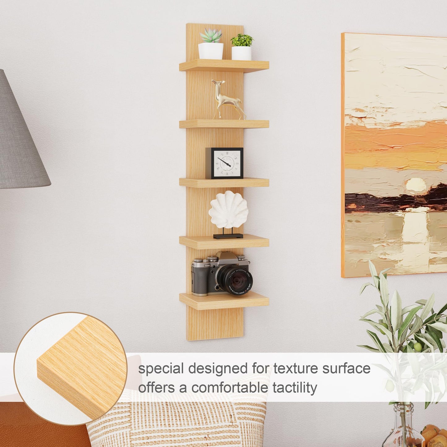 5-Tier Wall Shelf Unit for Home Decor