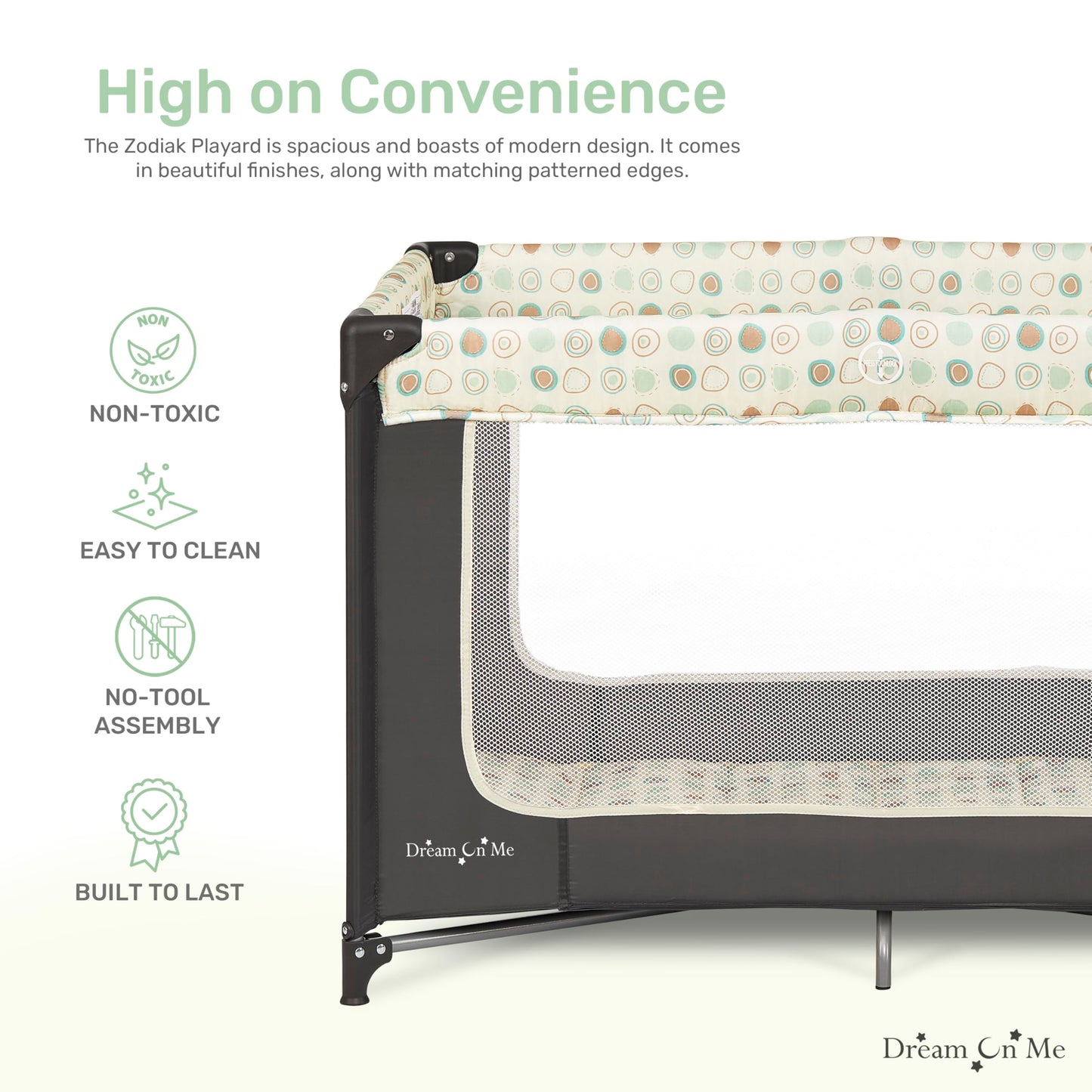 Dream On Me Zodiak Portable Baby Playard - Grey