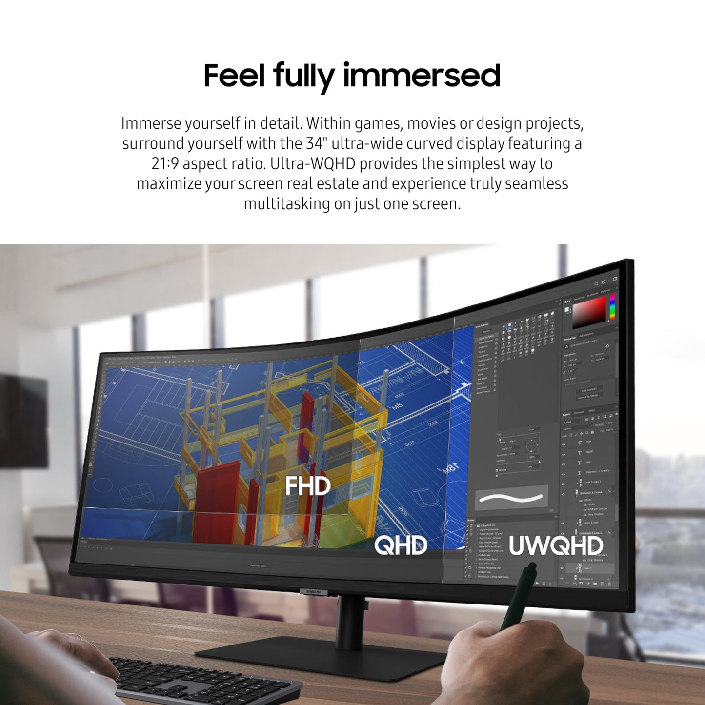 34-Inch Ultrawide QHD Curved Monitor by SAMSUNG