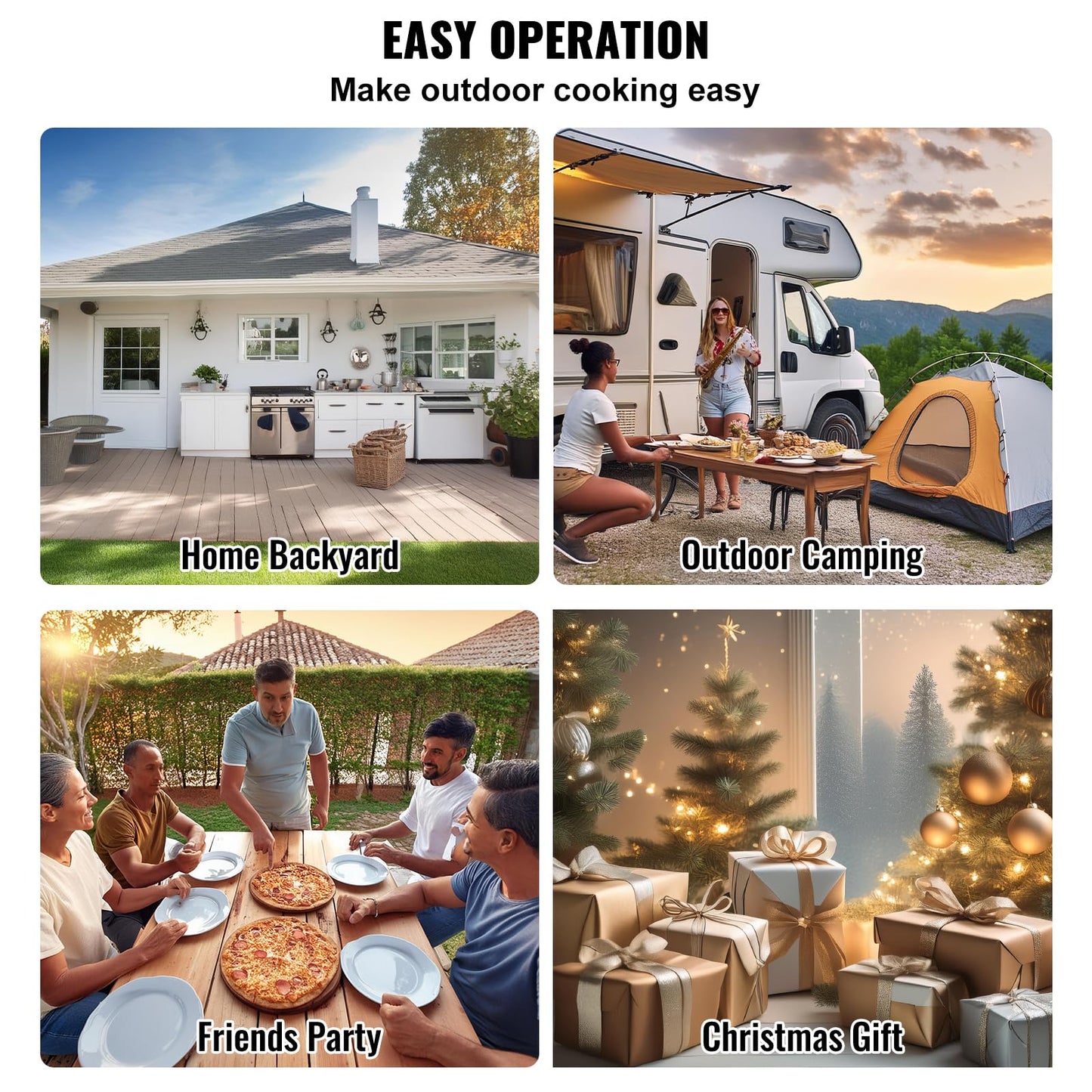 VEVOR Portable Wood Fired Pizza Oven for Outdoors