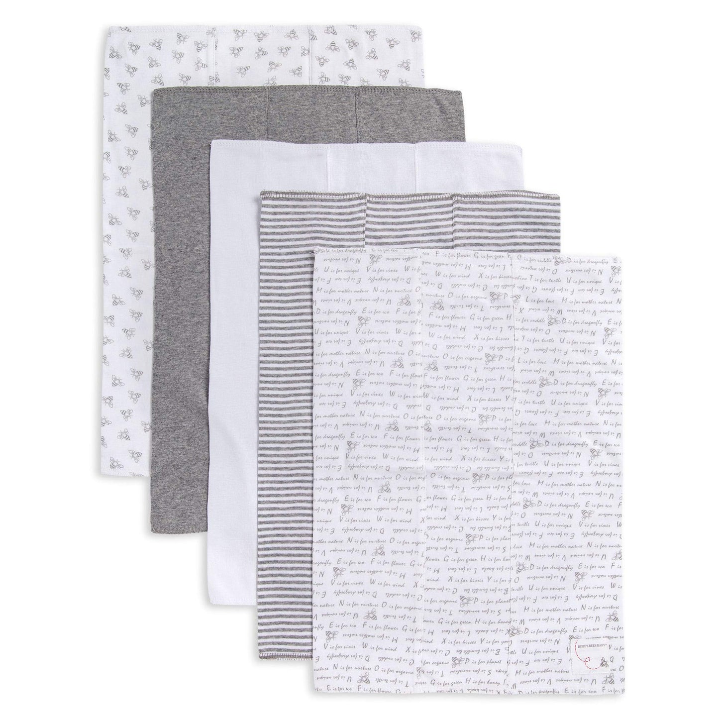 Burt's Bees Baby Organic Cotton Baby Care Essentials Bundle (2 Pack Hooded Towels + 2 Pack Blankets + 5 Pack Burp Cloths)