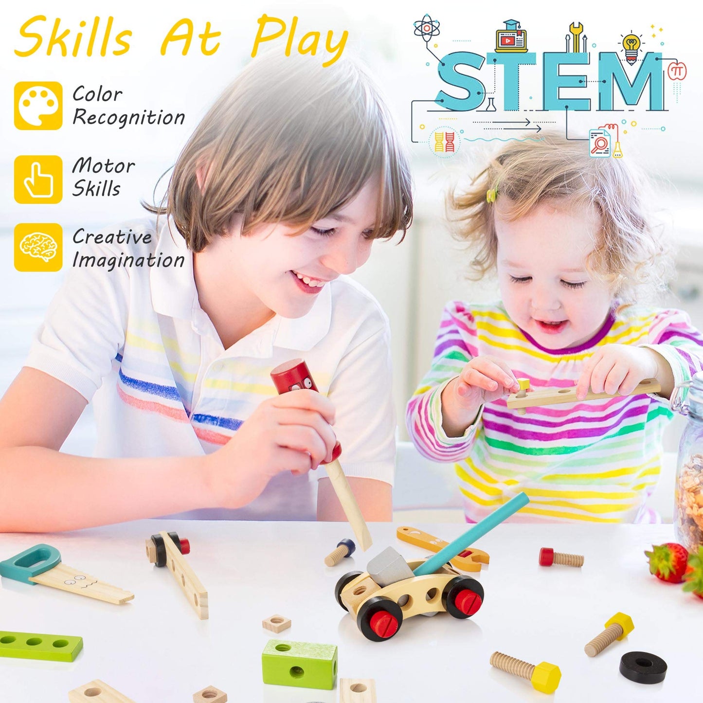 36-Piece Kids Wooden Tool Set by KIDWILL