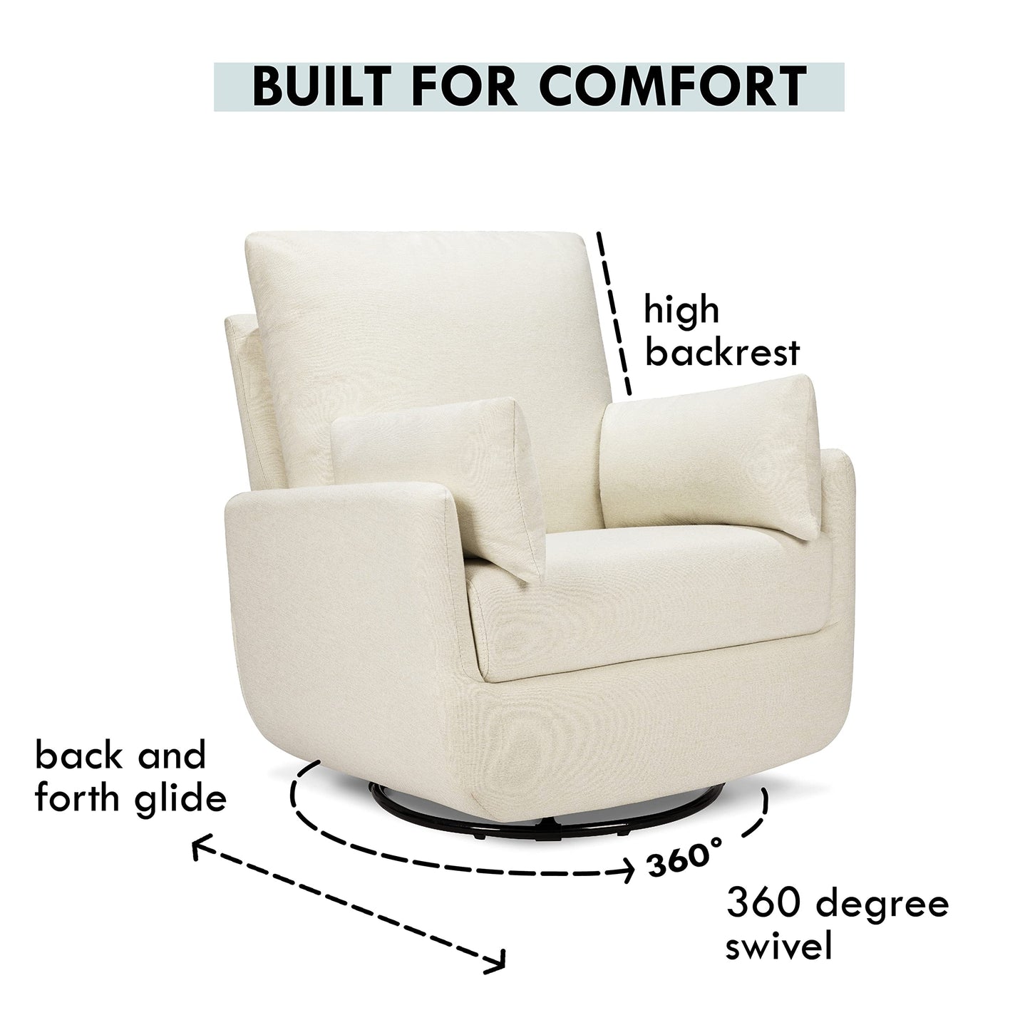 Davinci Juno Swivel Glider in Vanilla, Greenguard Gold & CertiPUR-US Certified