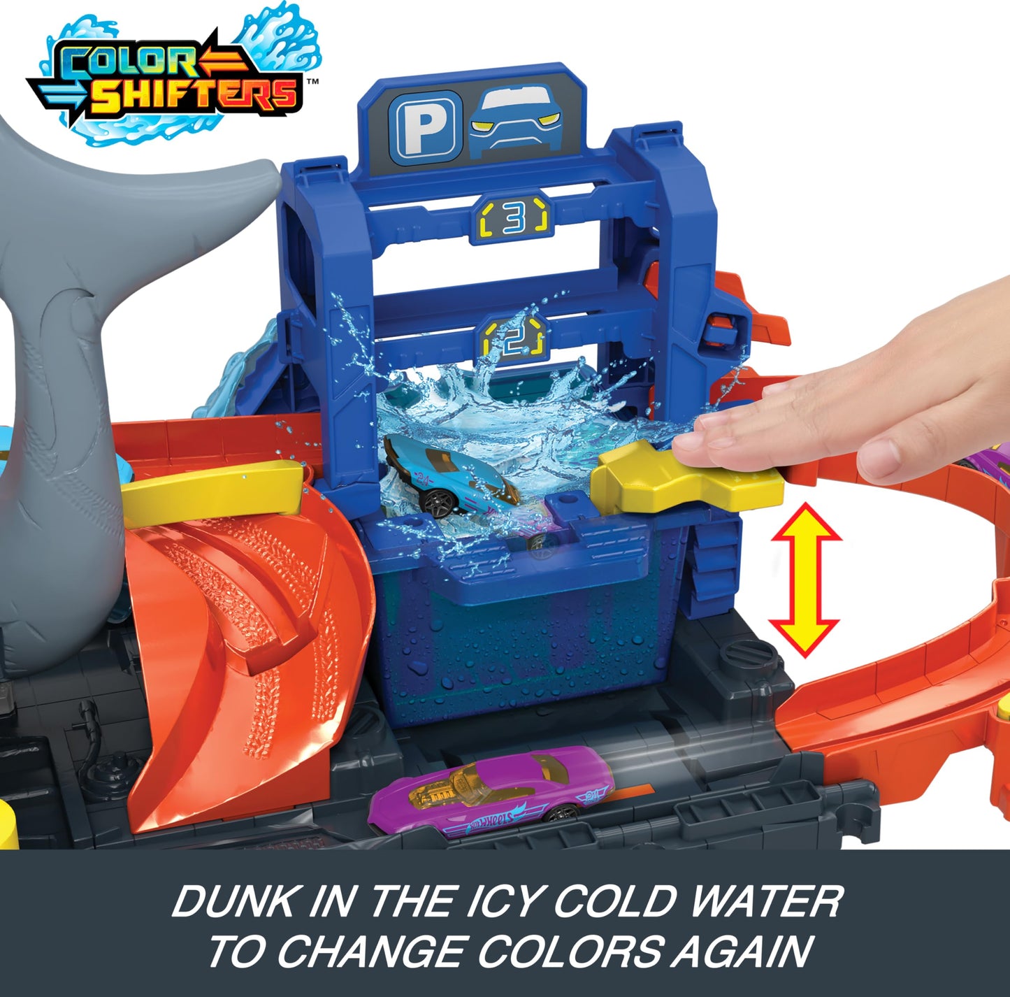 Hot Wheels Ultra Shark Car Wash Track Set
