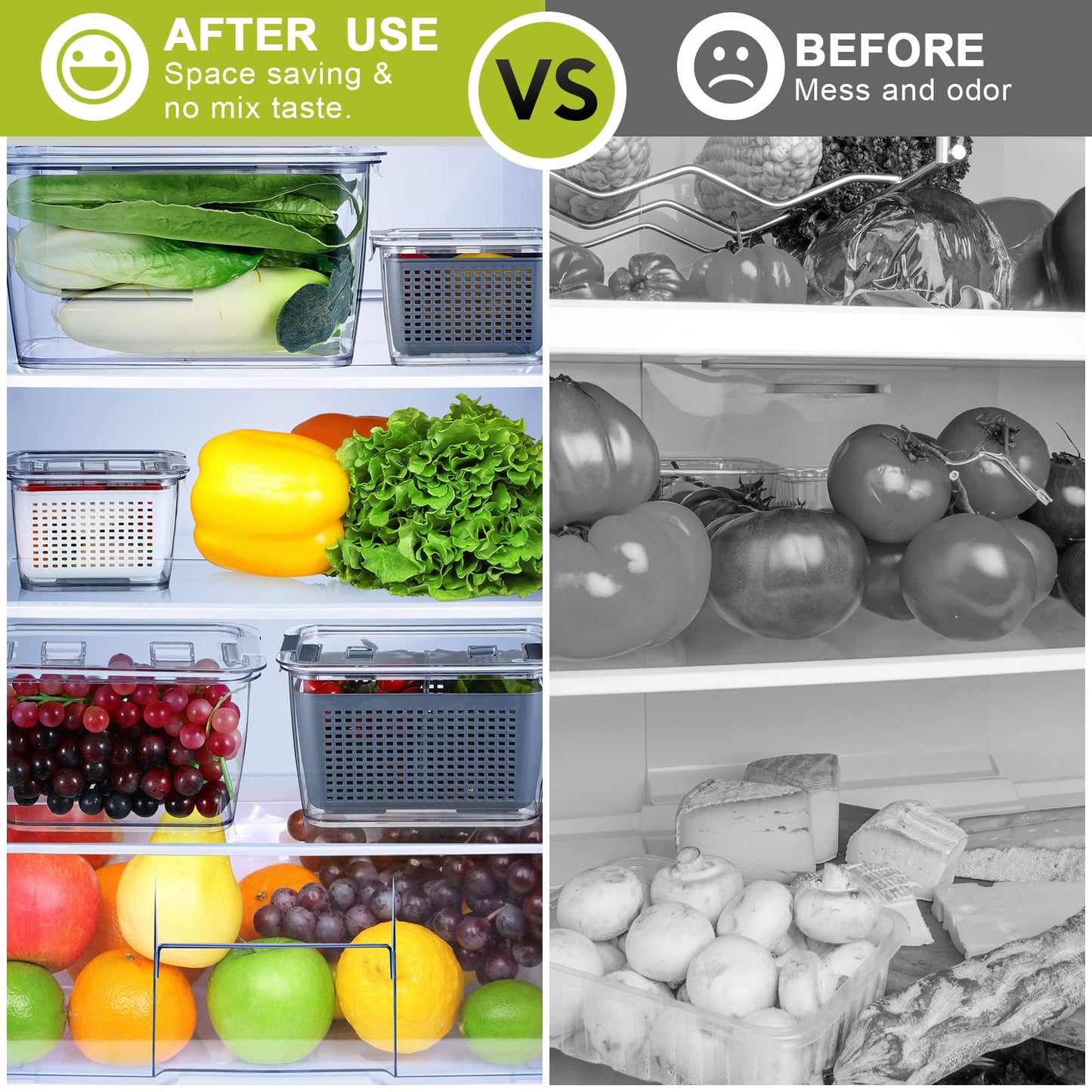 Fruit Storage Containers with Lids and Dividers