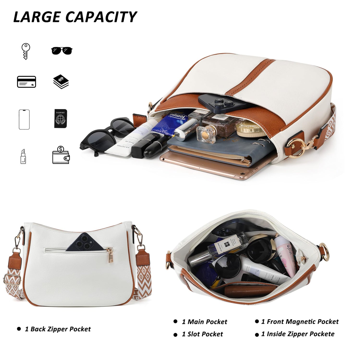 TANTOMI Vegan Leather Crossbody Bag for Women