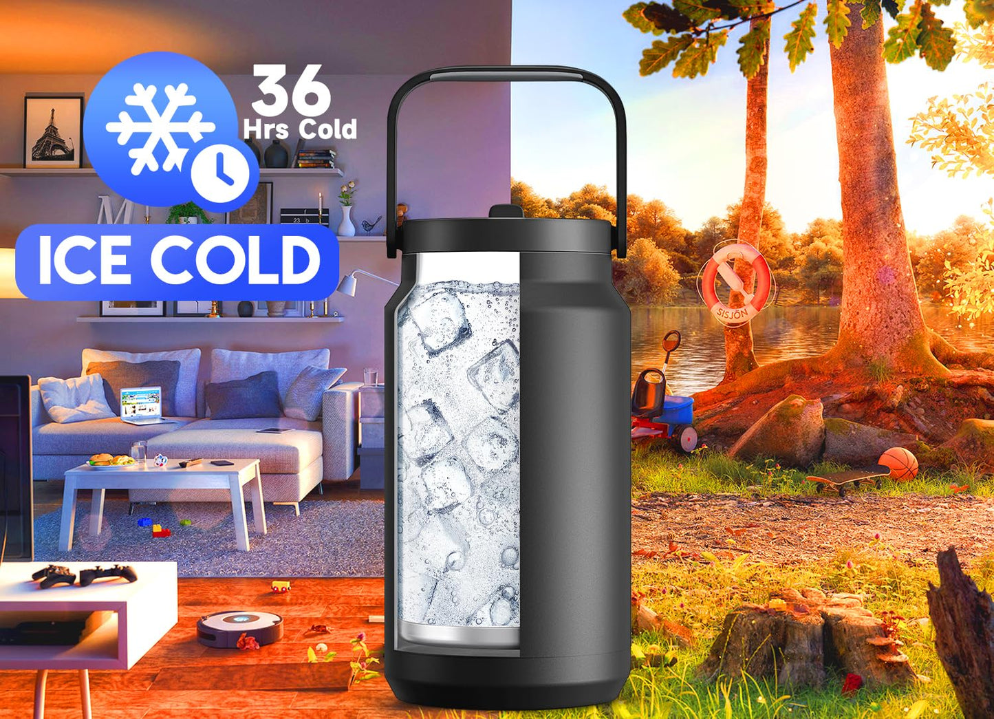 50 oz Stainless Steel Insulated Tumbler with Handle