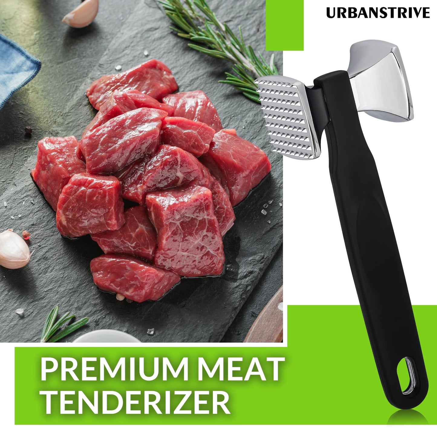 Heavy Duty Meat Tenderizer Hammer - Stainless Steel