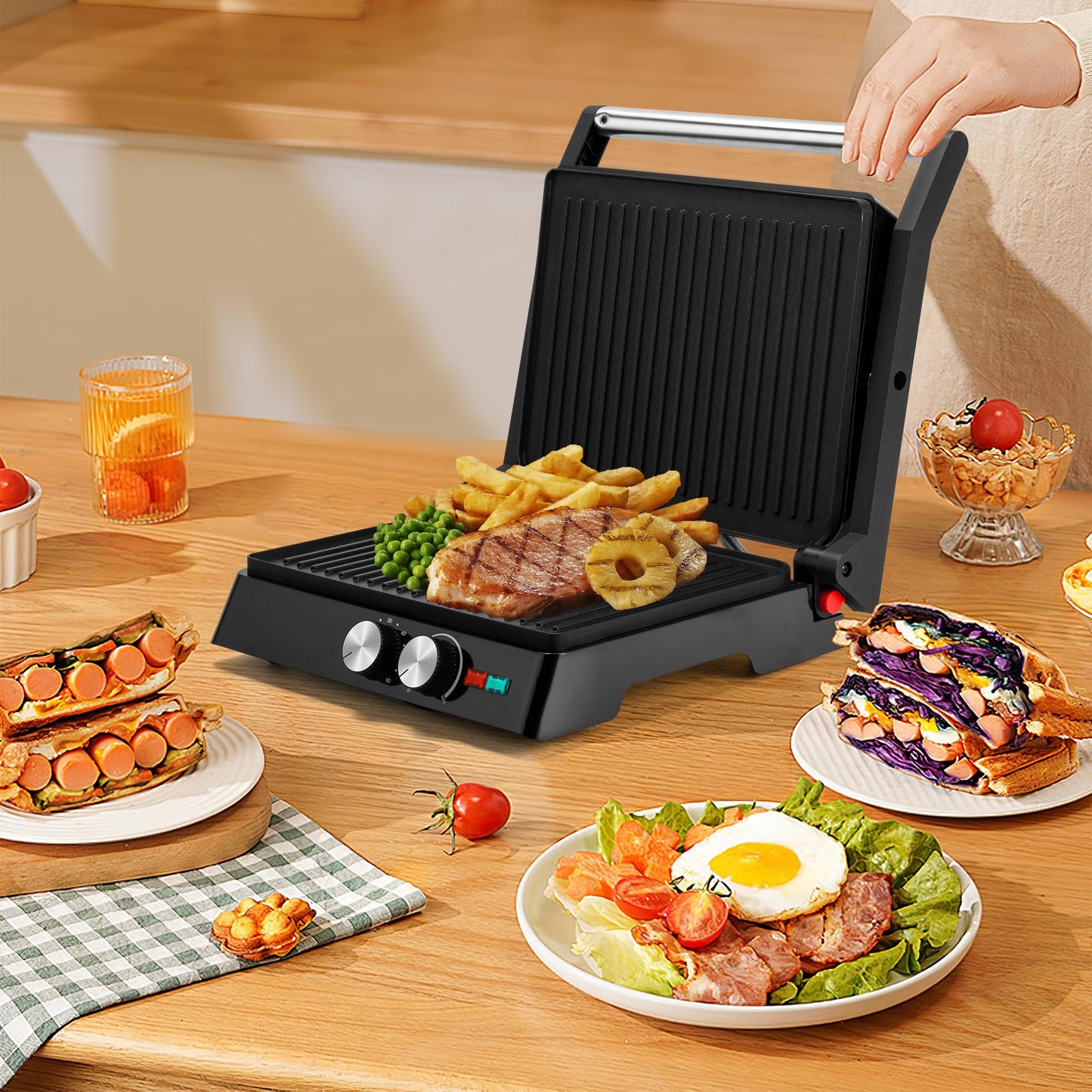 1400W Panini Grill Press by Pukomc