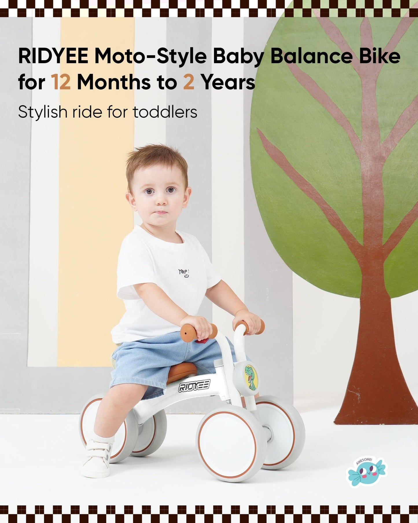 RIDYEE Toddler Balance Bike for Ages 1-2