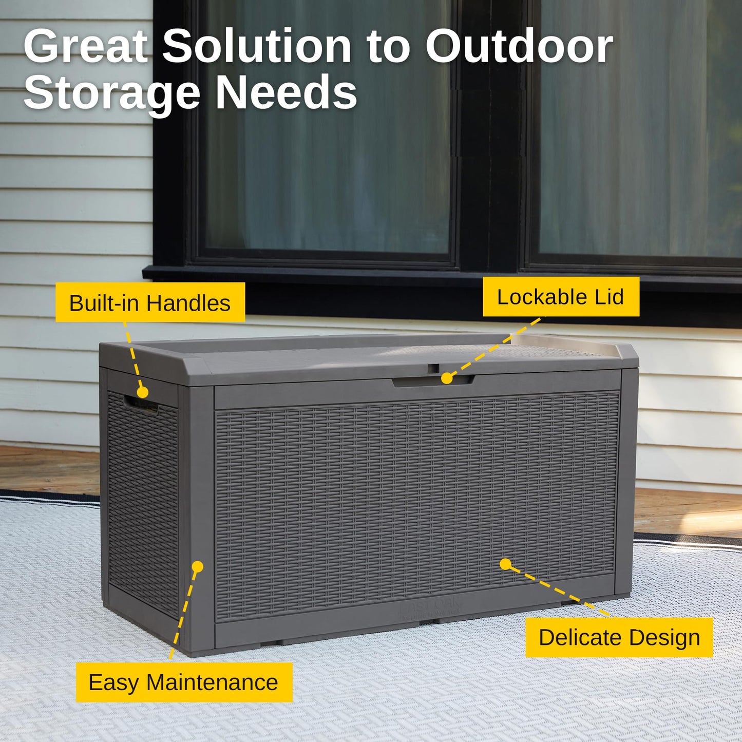 EAST OAK 100 Gallon Waterproof Outdoor Storage Box