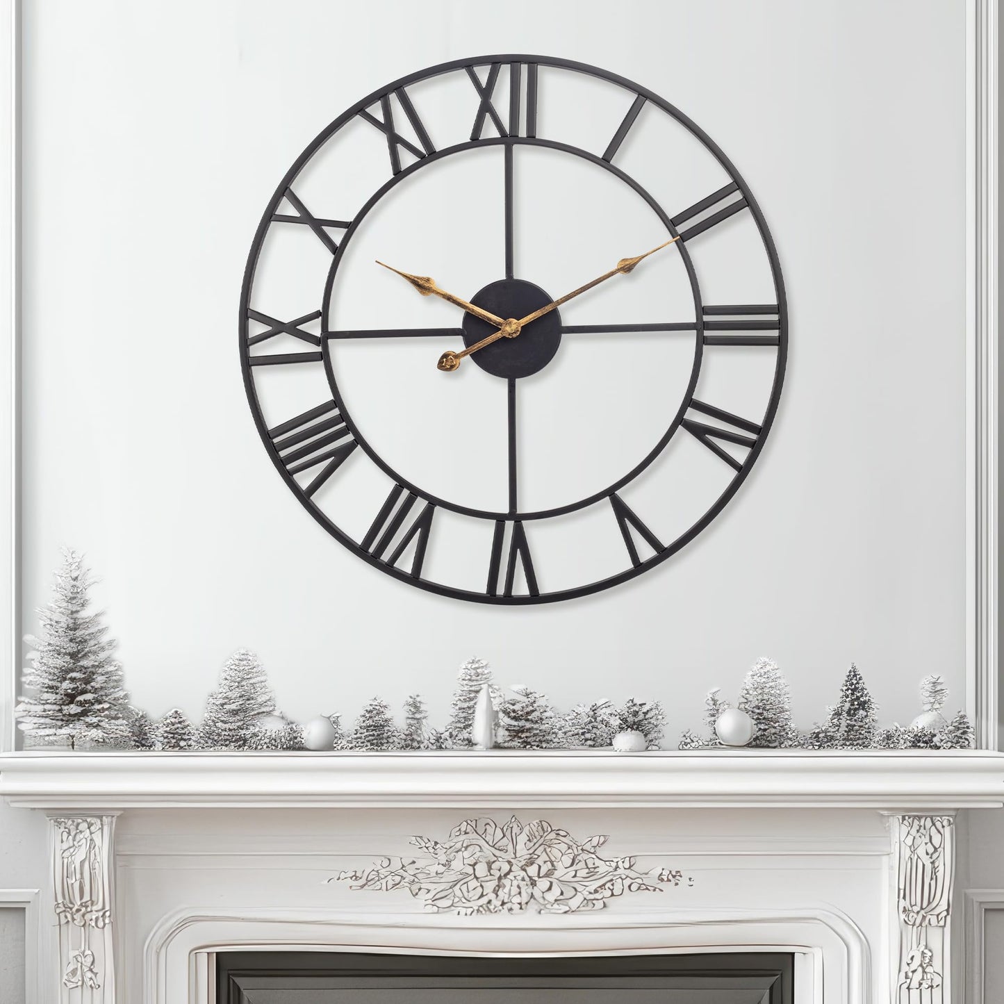 30-Inch Silent Metal Wall Clock for Decor