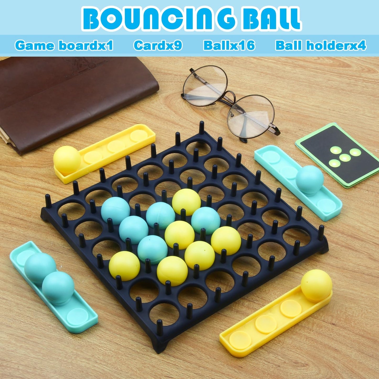 ALMCALS Bounce Ball Game Family Party Games, Game Bounce Table Game Toys- Jumping Connect Ball Board Games Bounce Off Game, Party Favors Birthday Holiday for Adults and Kids