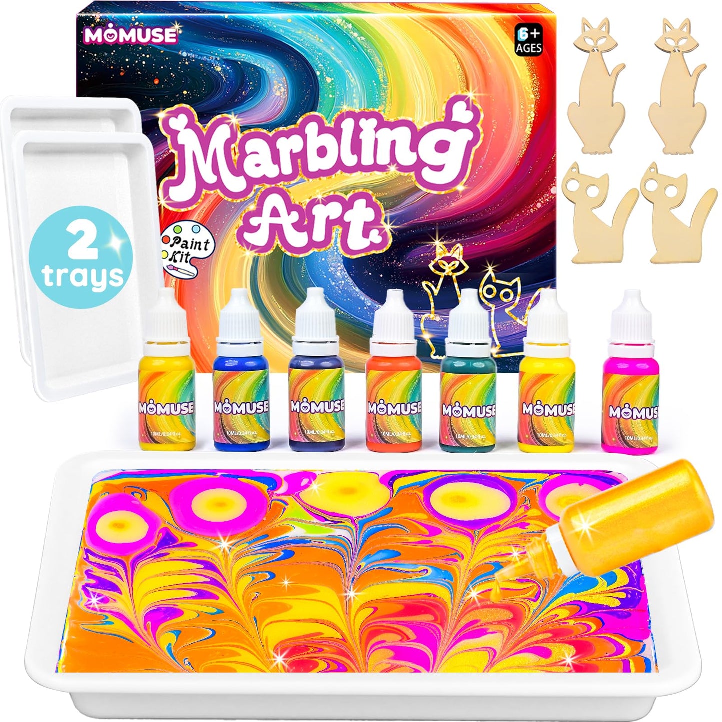 Marbling Paint Art Kit for Kids by MOMUSE