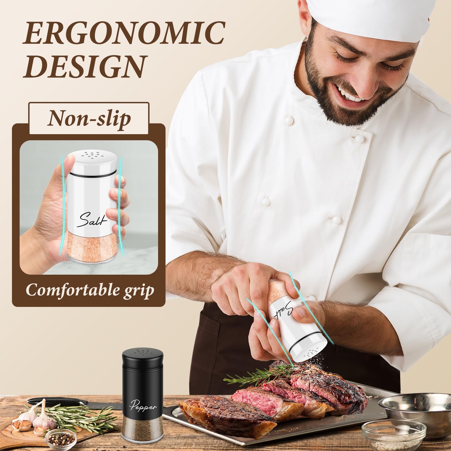 Salt and Pepper Shakers Set - Refillable Design