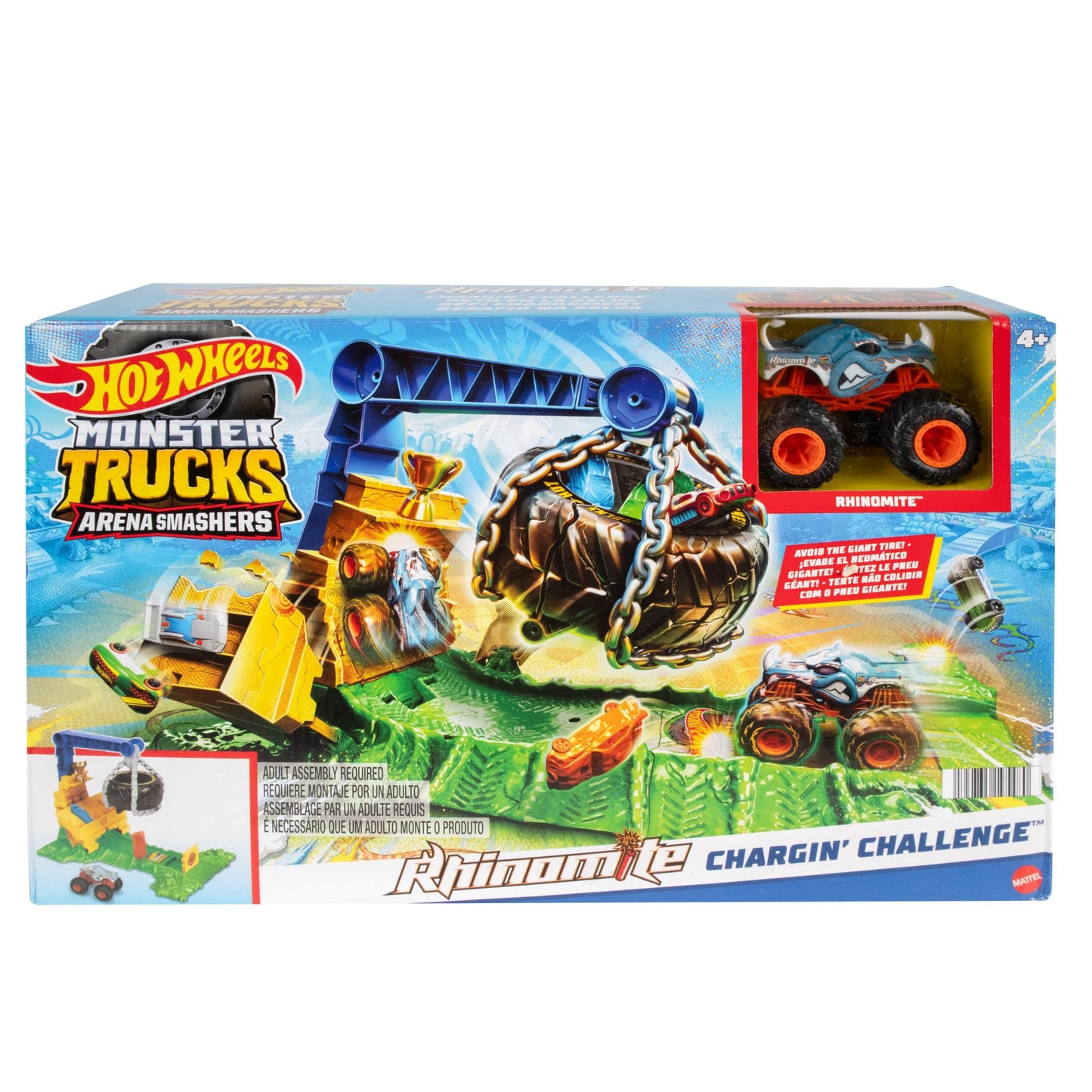Hot Wheels Monster Trucks Rhinomite Challenge Playset