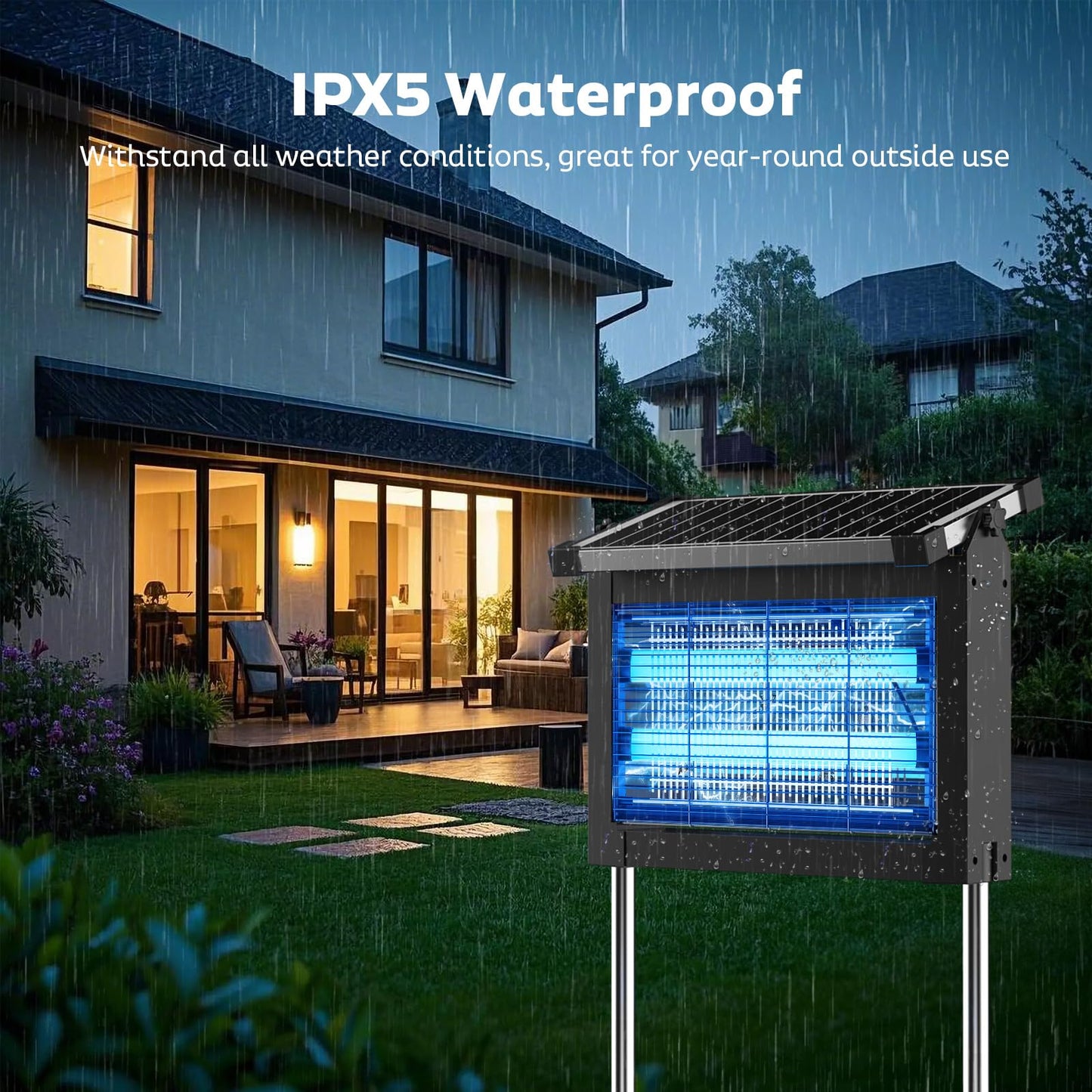 Solar Electric Mosquito Zapper for Outdoor Use