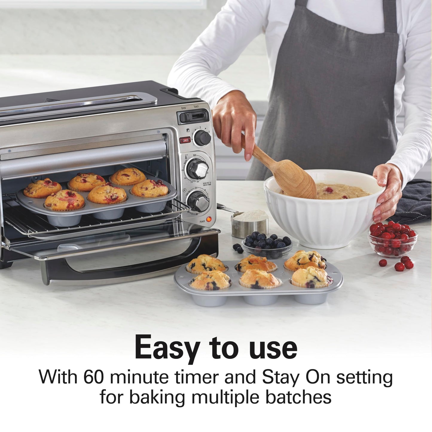Hamilton Beach 2-in-1 Countertop Toaster Oven and Long Slot 2 Slice Toaster