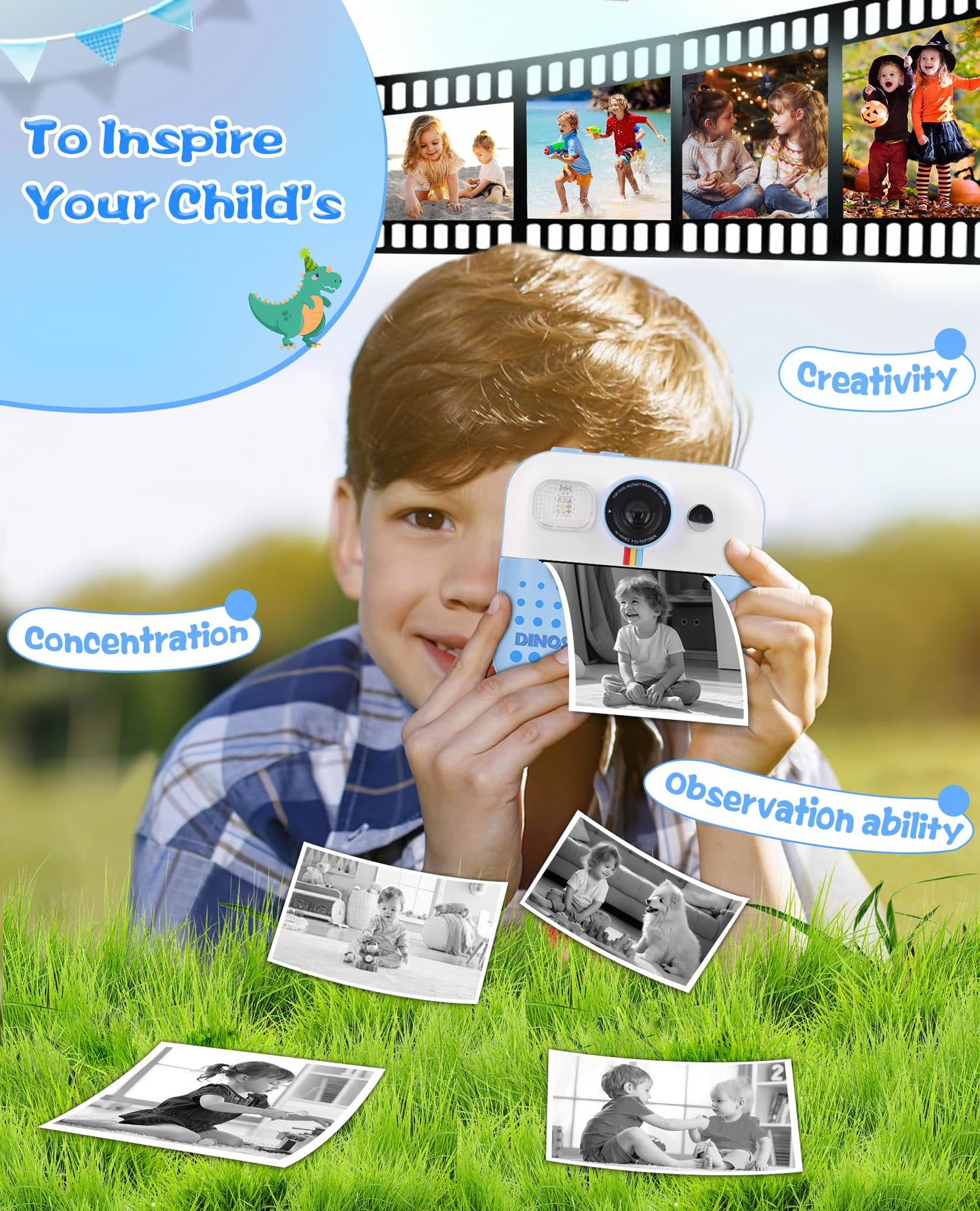 Kids Digital Camera with Instant Print Feature