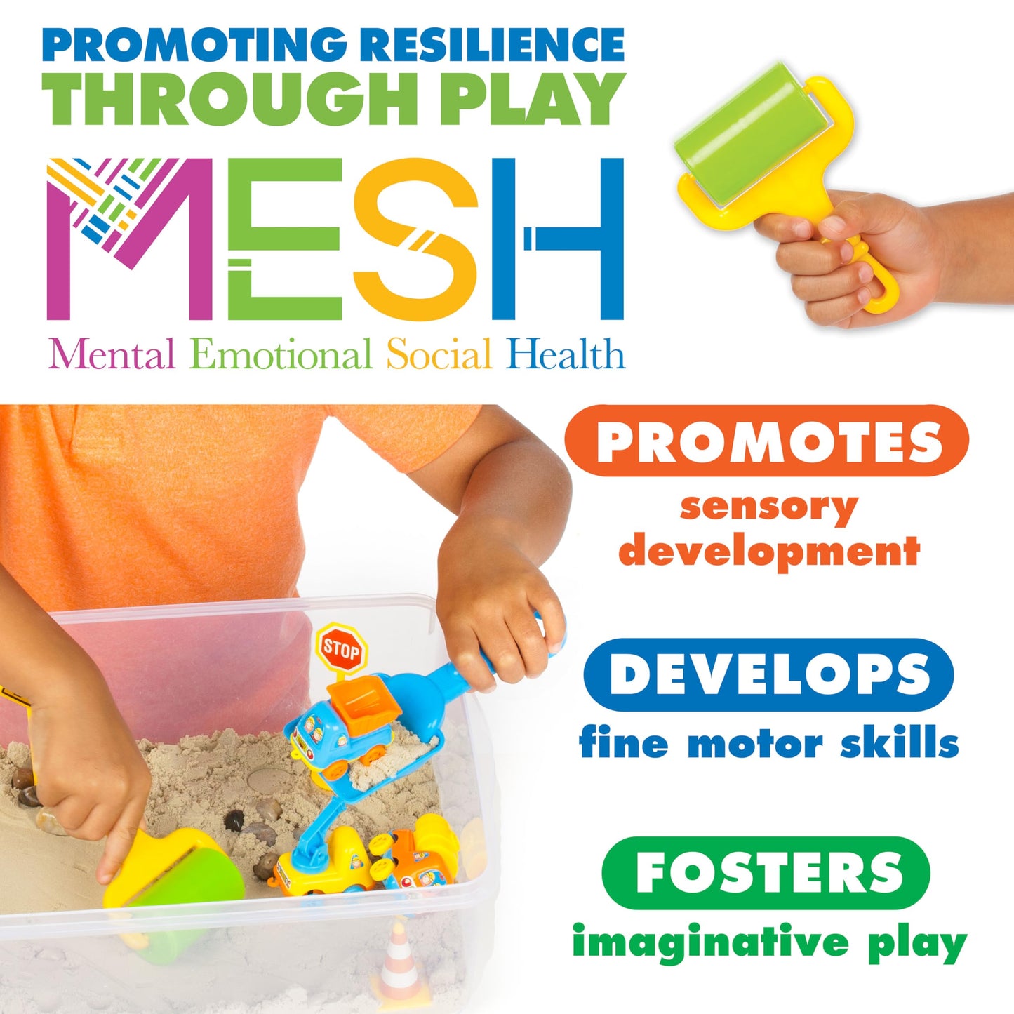 Construction Zone Sensory Bin Playset for Kids