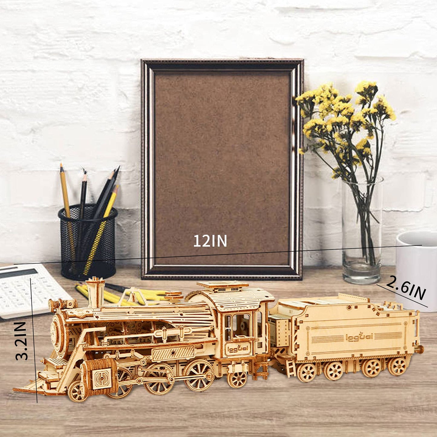 DIY 3D Wooden Train Puzzle Model Kit
