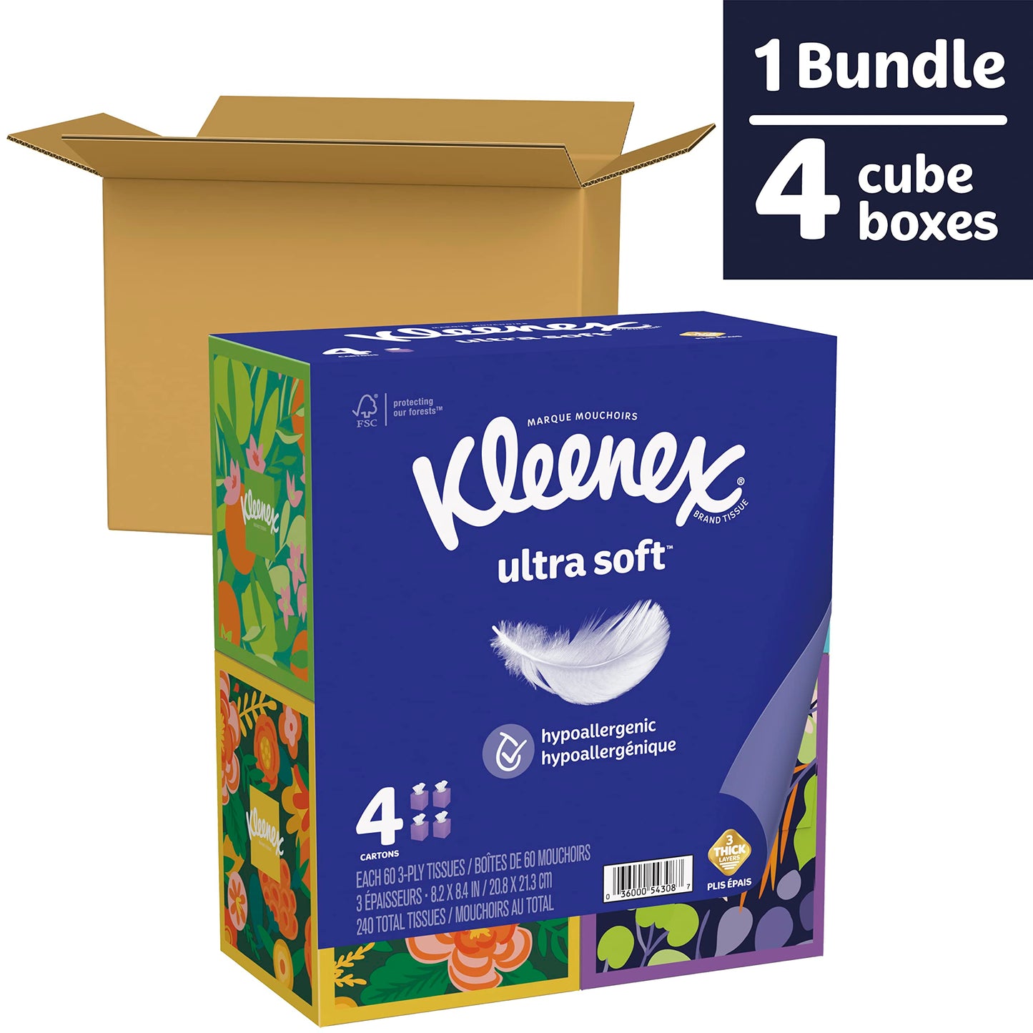 Kleenex Ultra Soft Facial Tissues, 240 Total Tissues